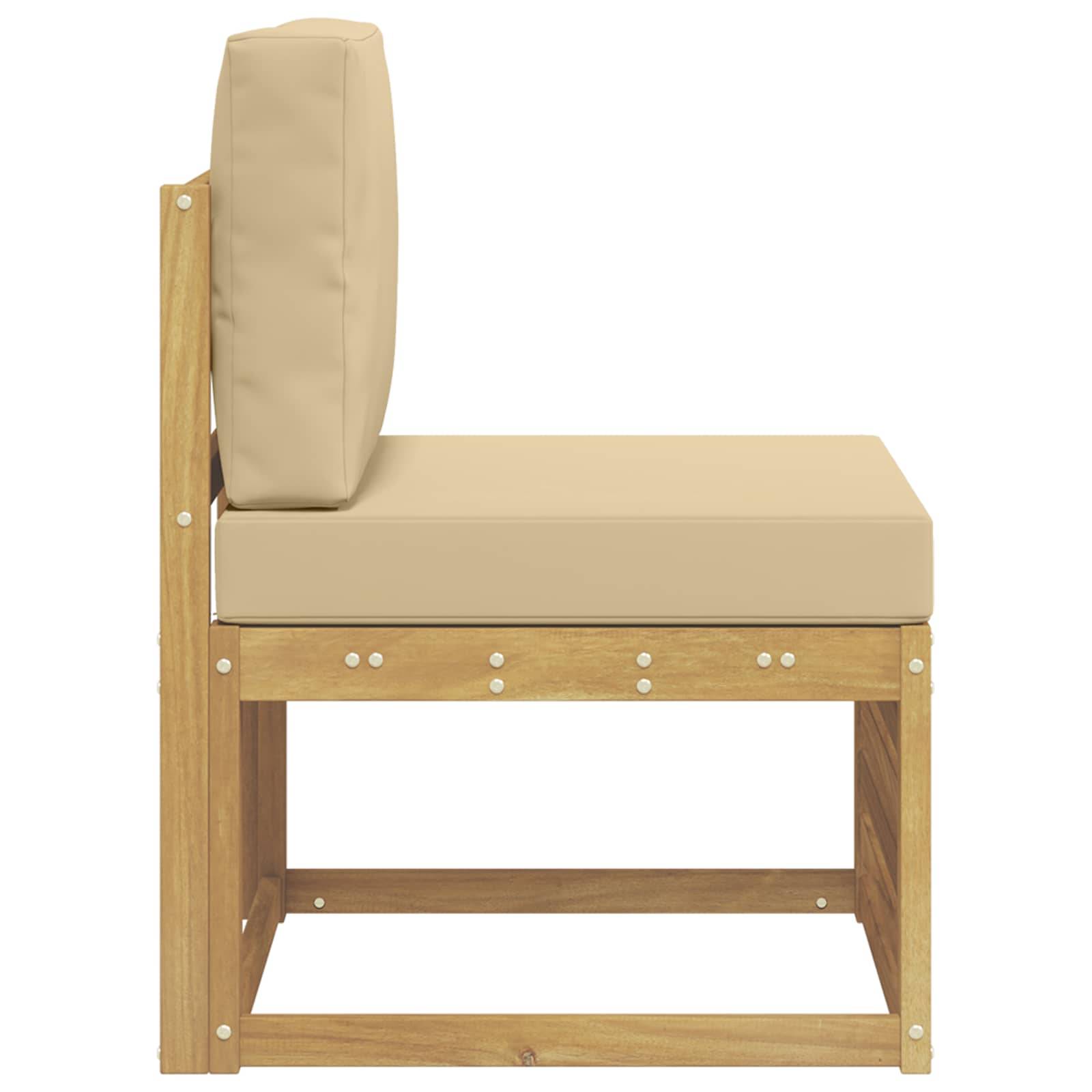 vidaXL Outdoor Mittelsofa Massivholz Akazie Weiß