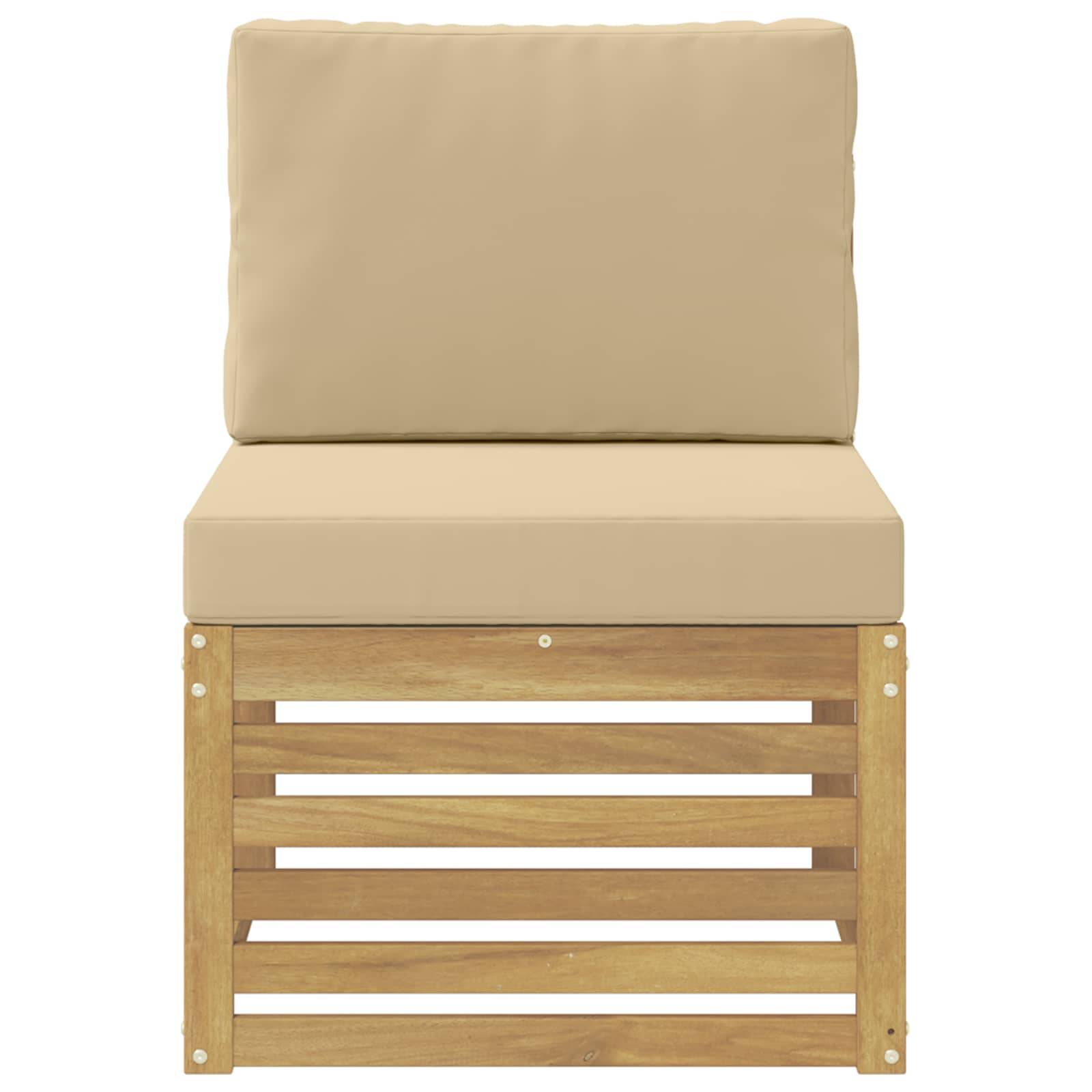 vidaXL Outdoor Mittelsofa Massivholz Akazie Weiß