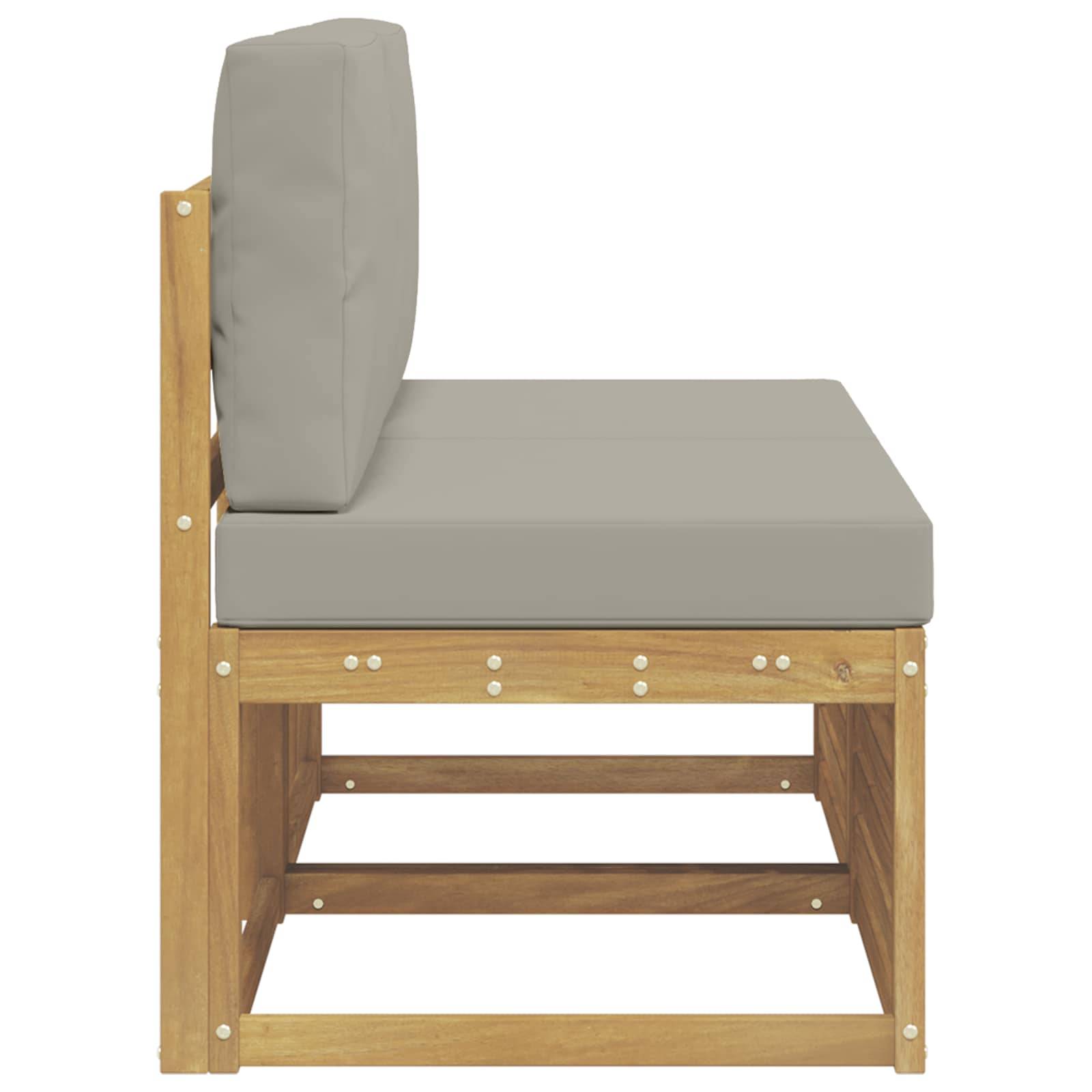 vidaXL 2 Stück Outdoor Mittelsofa Massivholz Akazie Weiß