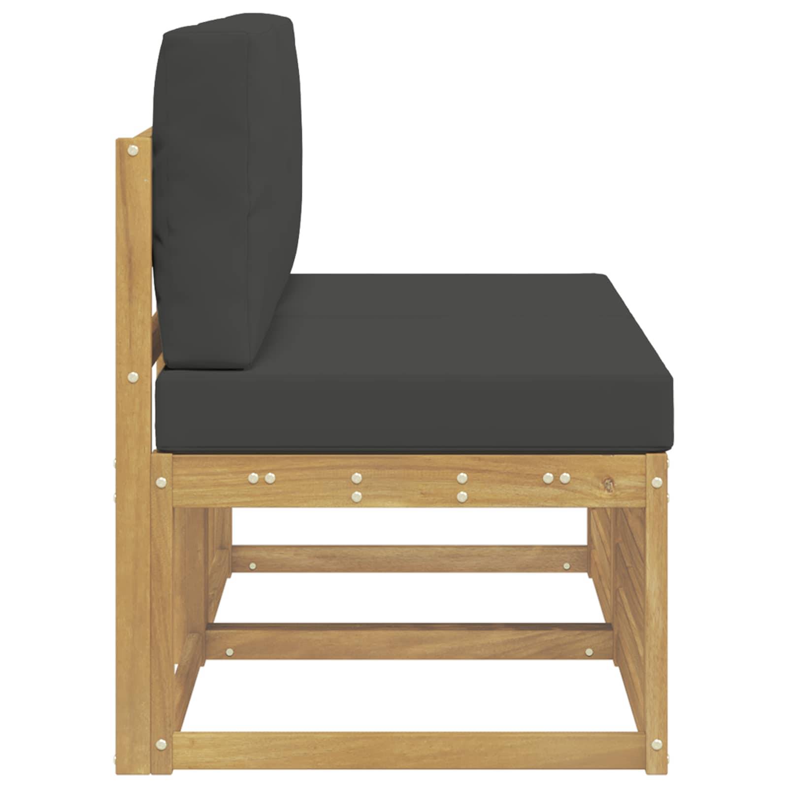 vidaXL 2 Stück Outdoor Mittelsofa Massivholz Akazie Weiß