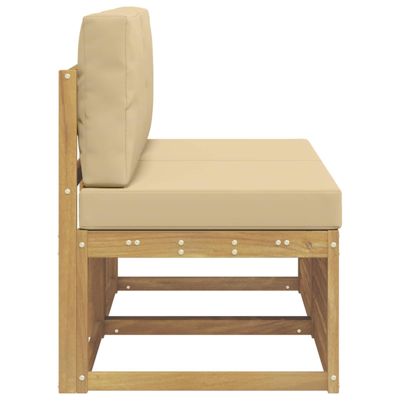 vidaXL 2 Stück Outdoor Mittelsofa Massivholz Akazie Weiß
