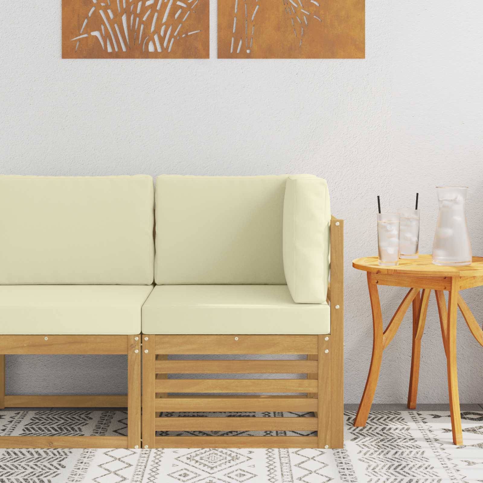 vidaXL Outdoor Ecksofa Massivholz Akazie Weiß