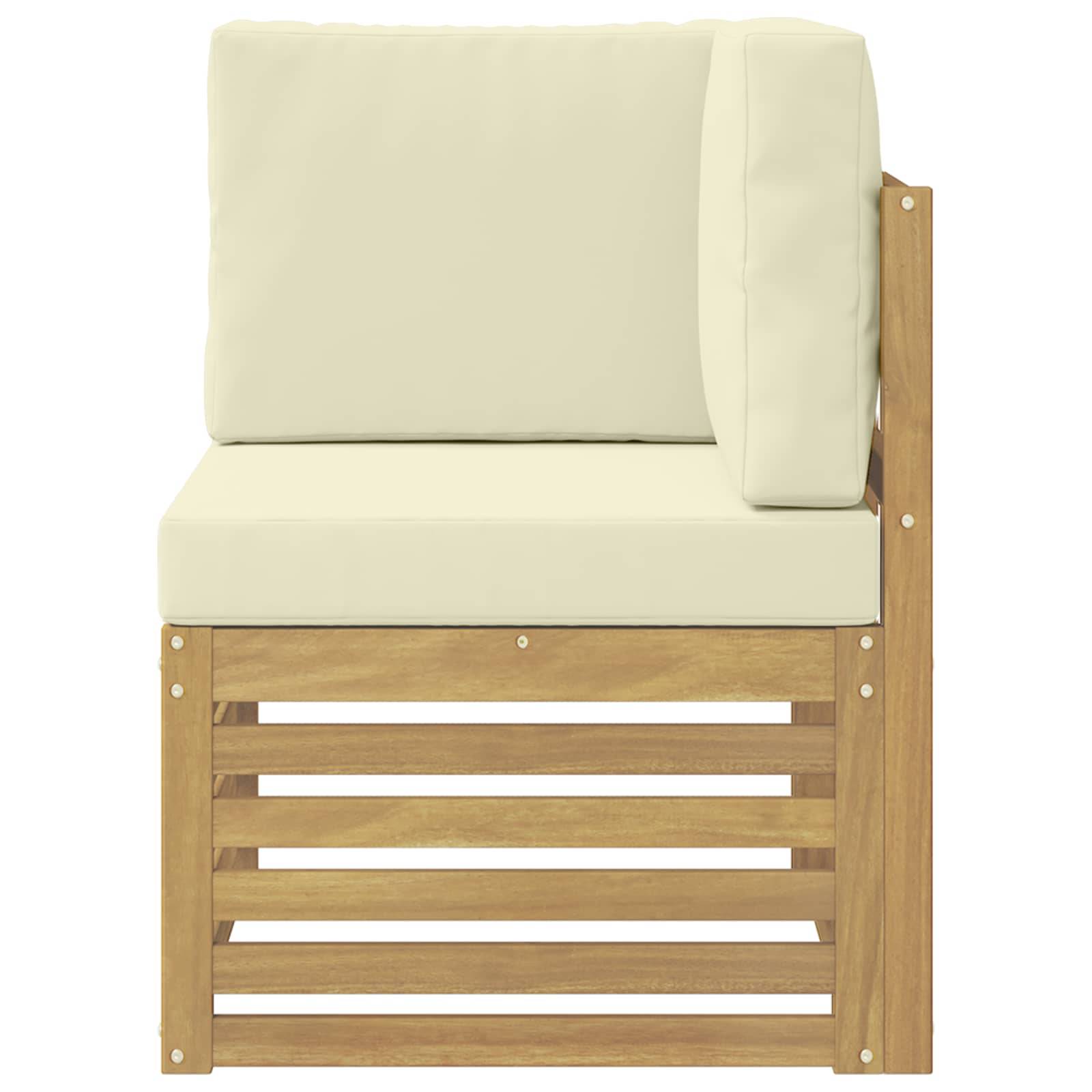 vidaXL Outdoor Ecksofa Massivholz Akazie Weiß