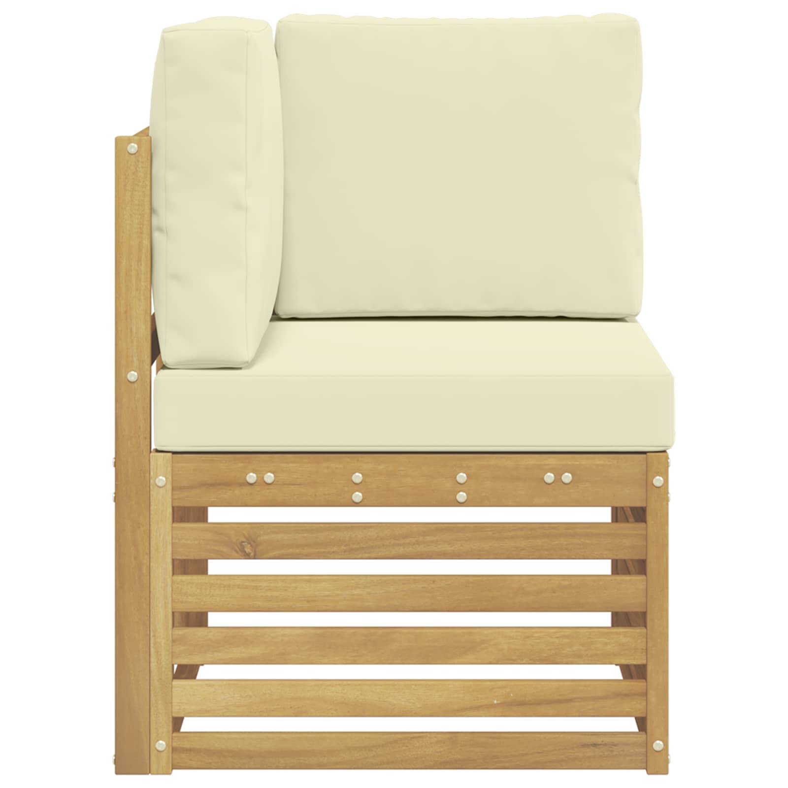 vidaXL Outdoor Ecksofa Massivholz Akazie Weiß