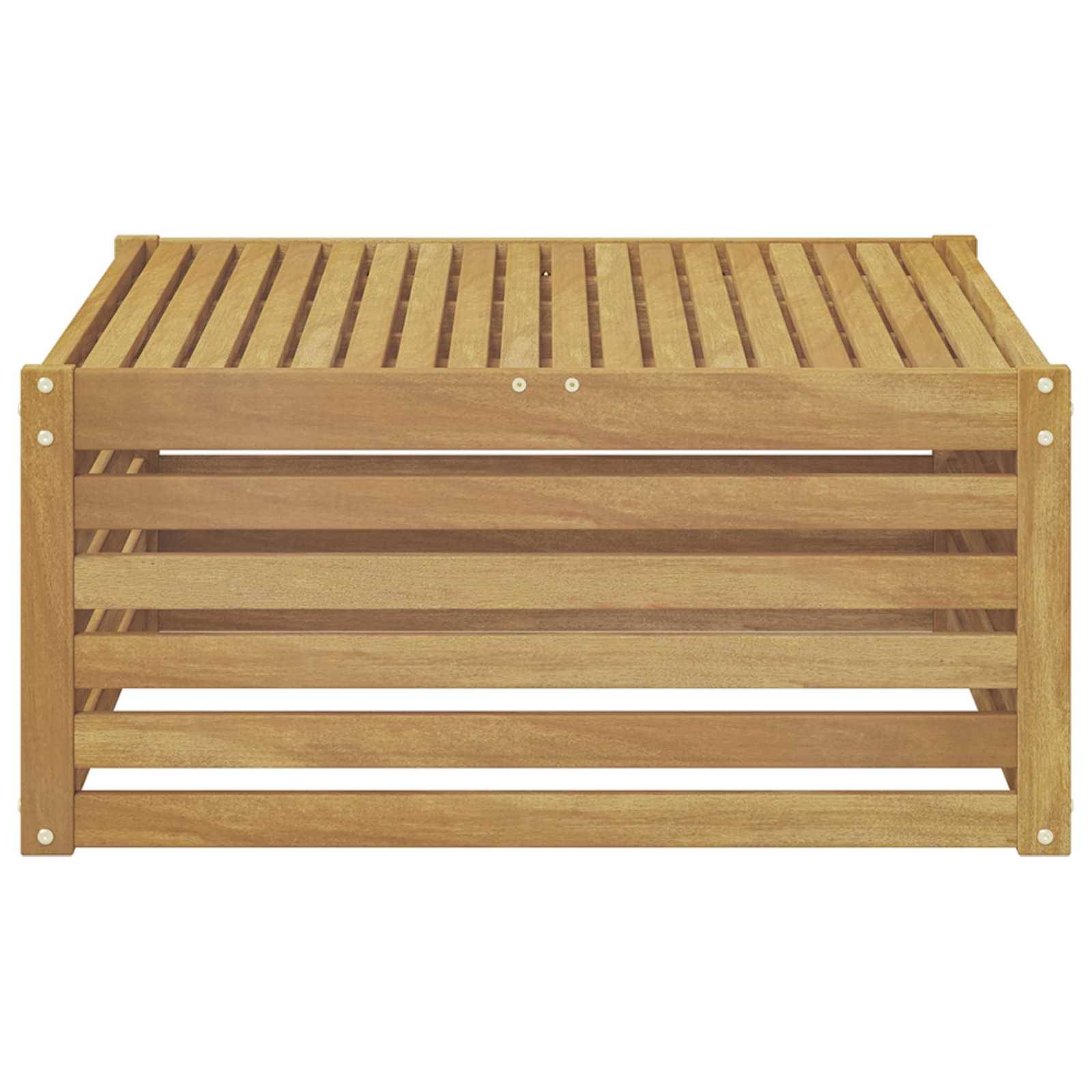 vidaXL Tisch für Outdoor Massivholz Akazie Weiß 79 x 79 x 37 cm