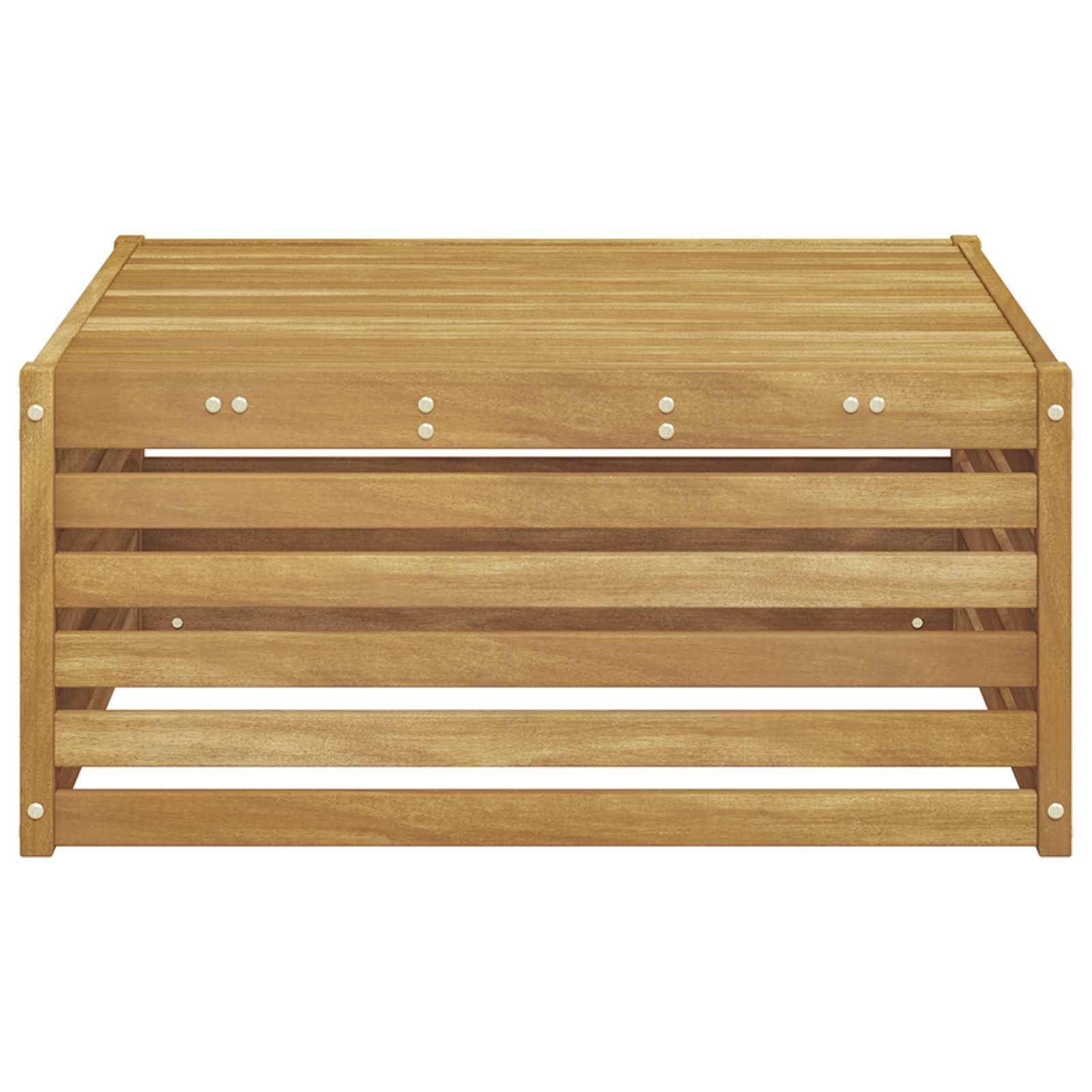 vidaXL Tisch für Outdoor Massivholz Akazie Weiß 79 x 79 x 37 cm