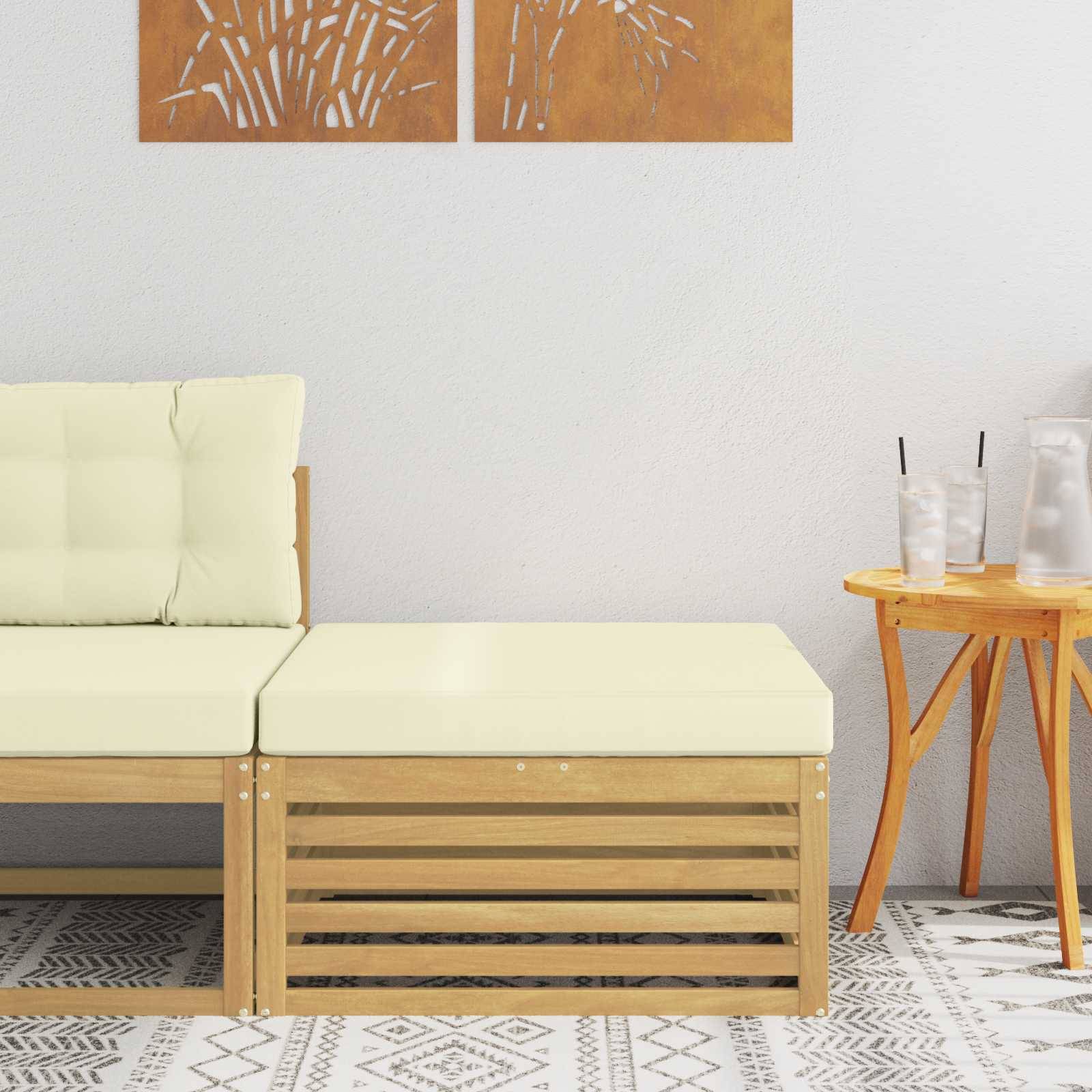 vidaXL Outdoor-Fußhocker Massivholz Akazie Weiß