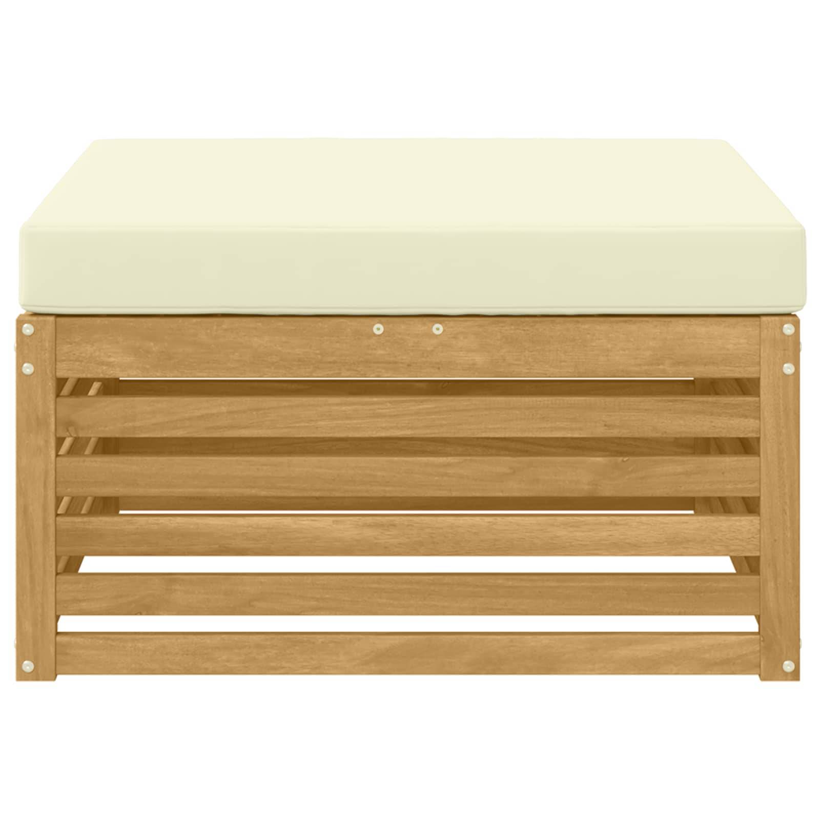 vidaXL Outdoor-Fußhocker Massivholz Akazie Weiß