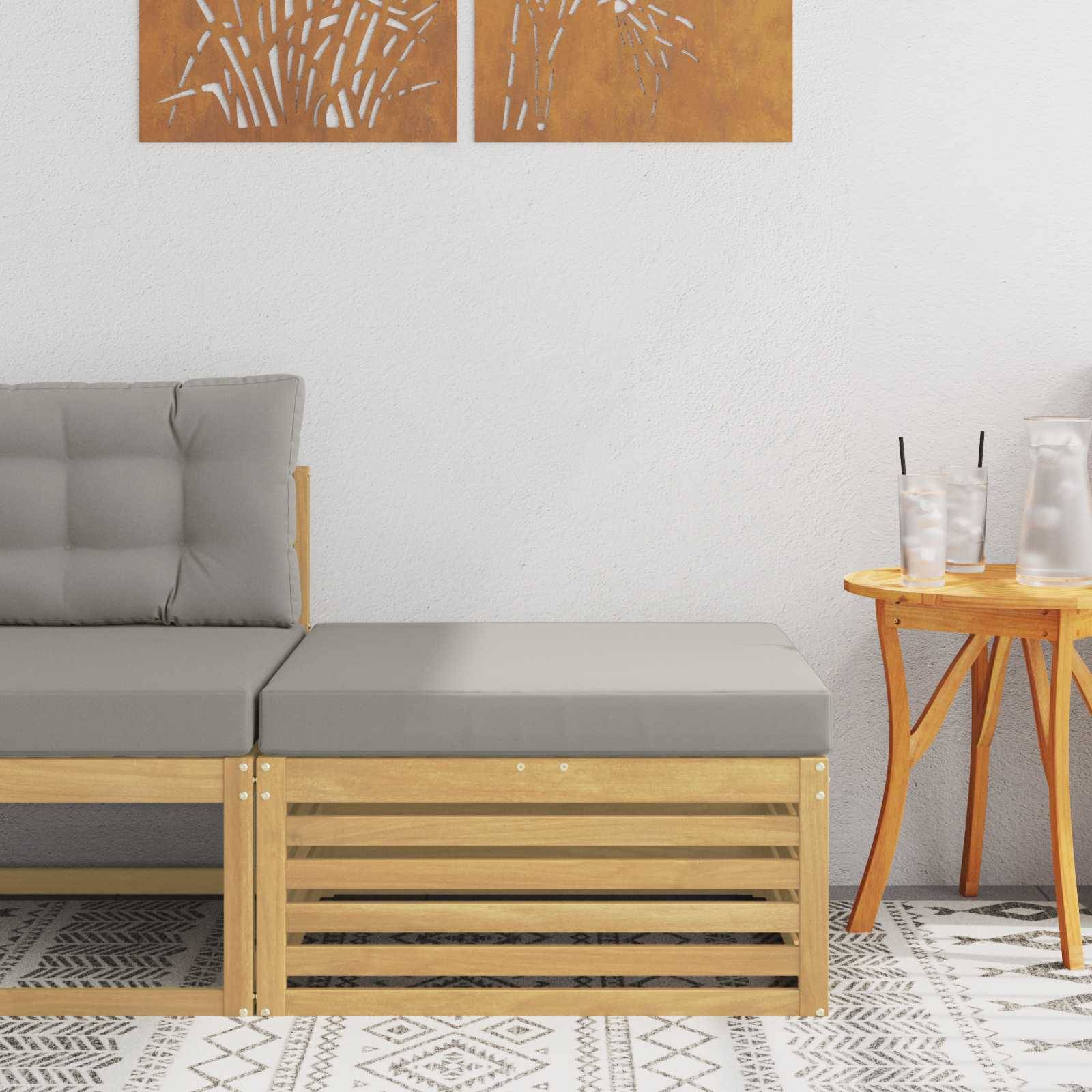 vidaXL Outdoor-Fußhocker Massivholz Akazie Weiß