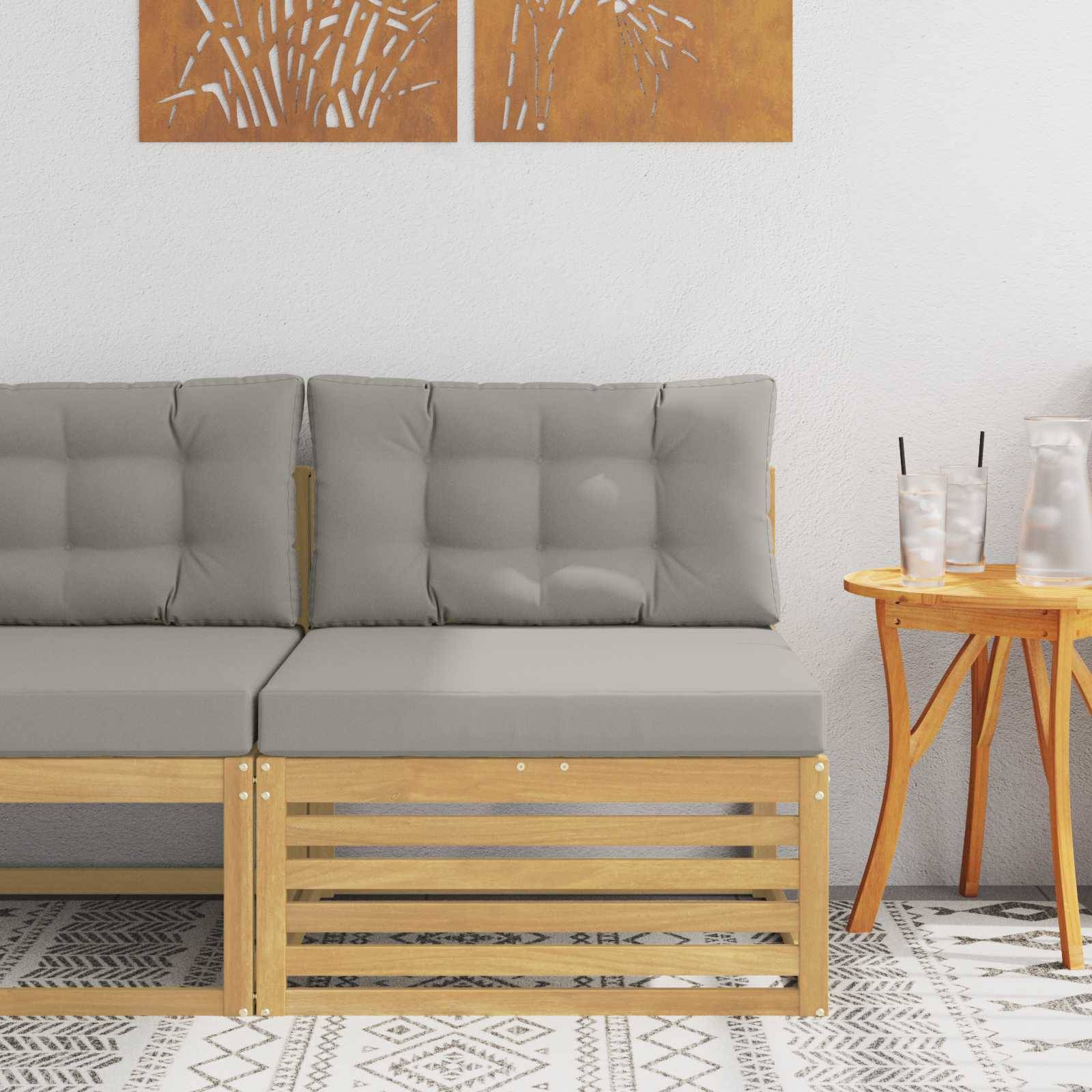 vidaXL Outdoor Mittelsofa Massivholz Akazie Weiß