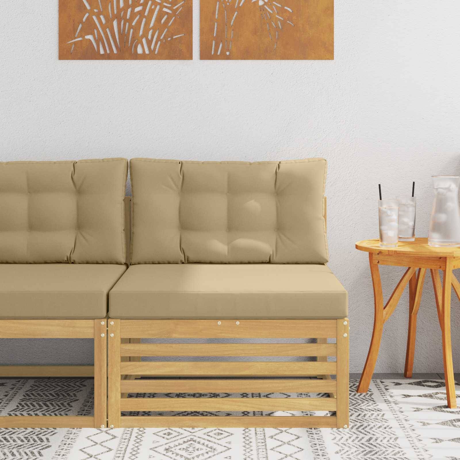 vidaXL Outdoor Mittelsofa Massivholz Akazie Weiß