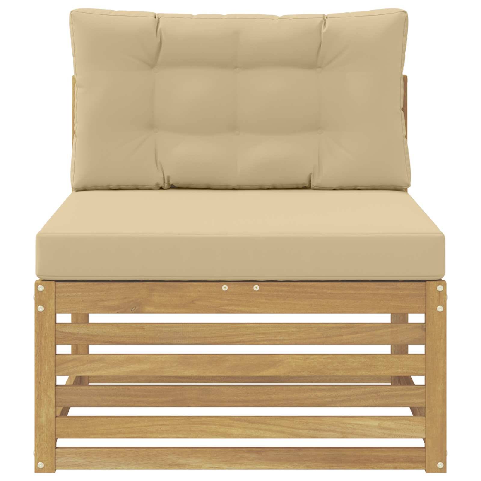 vidaXL Outdoor Mittelsofa Massivholz Akazie Weiß