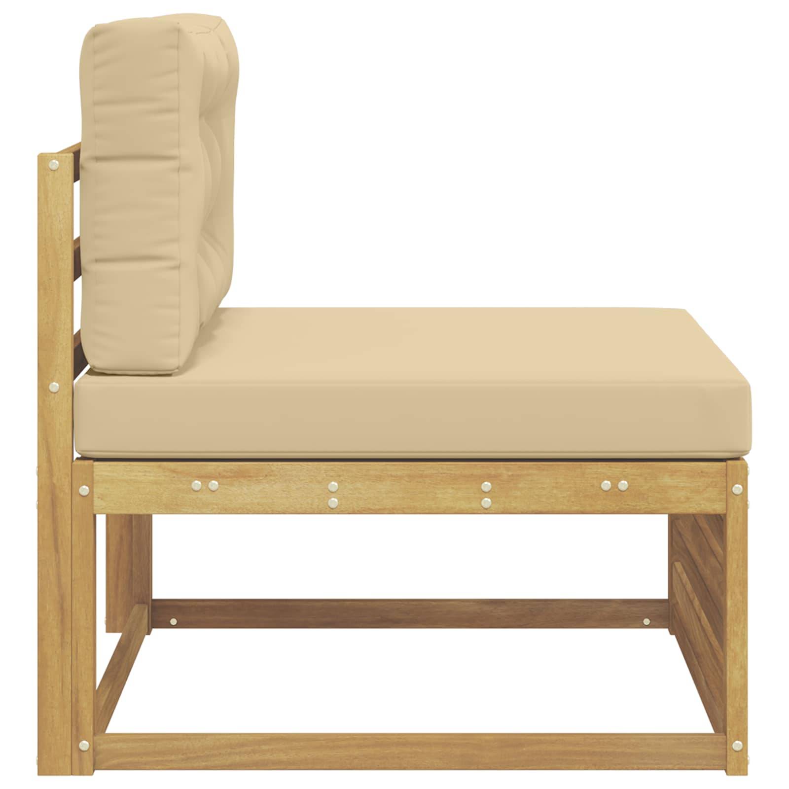 vidaXL Outdoor Mittelsofa Massivholz Akazie Weiß
