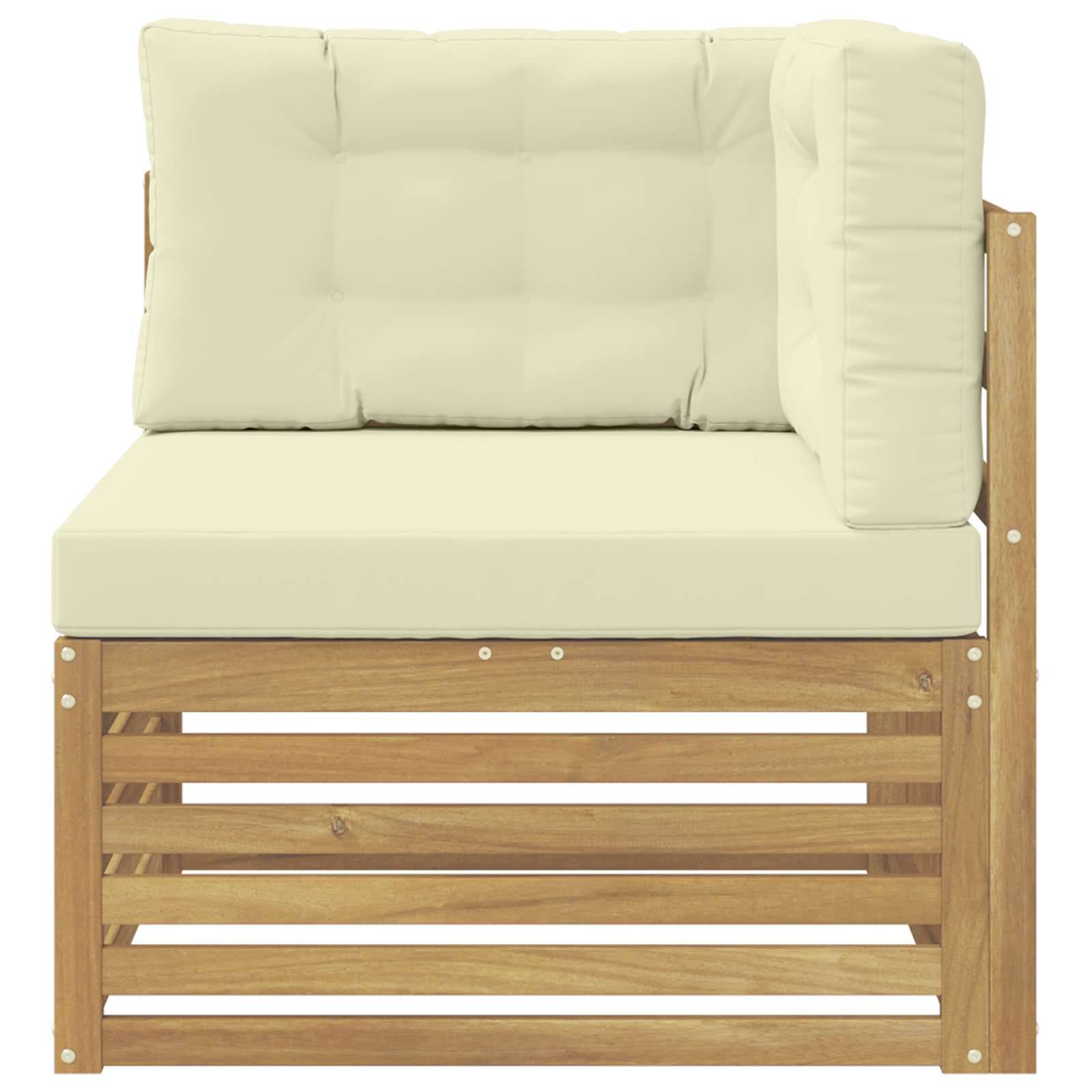 vidaXL Outdoor Ecksofa Massivholz Akazie Weiß