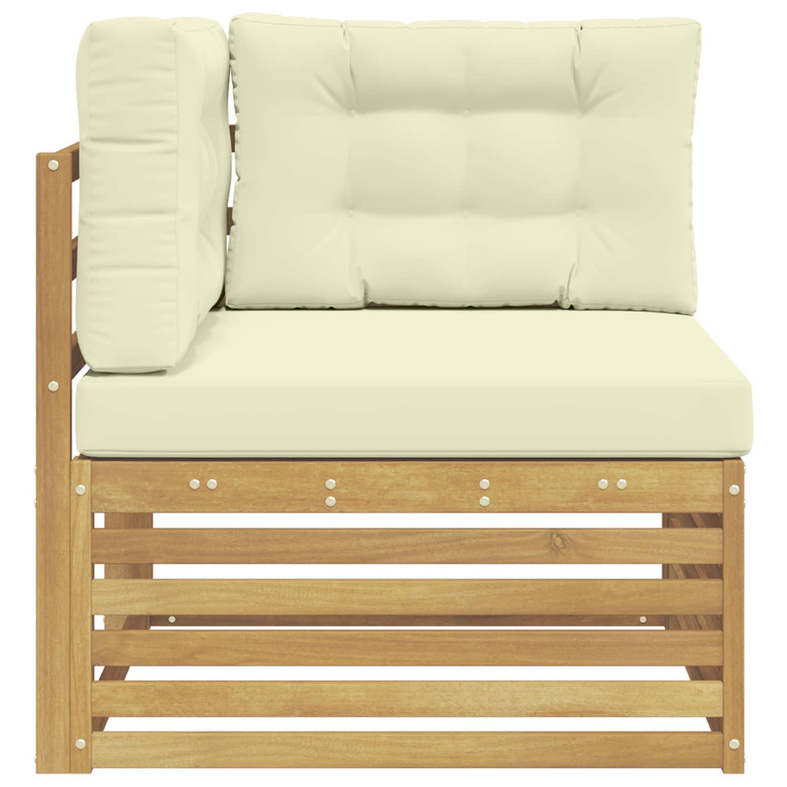 vidaXL Outdoor Ecksofa Massivholz Akazie Weiß