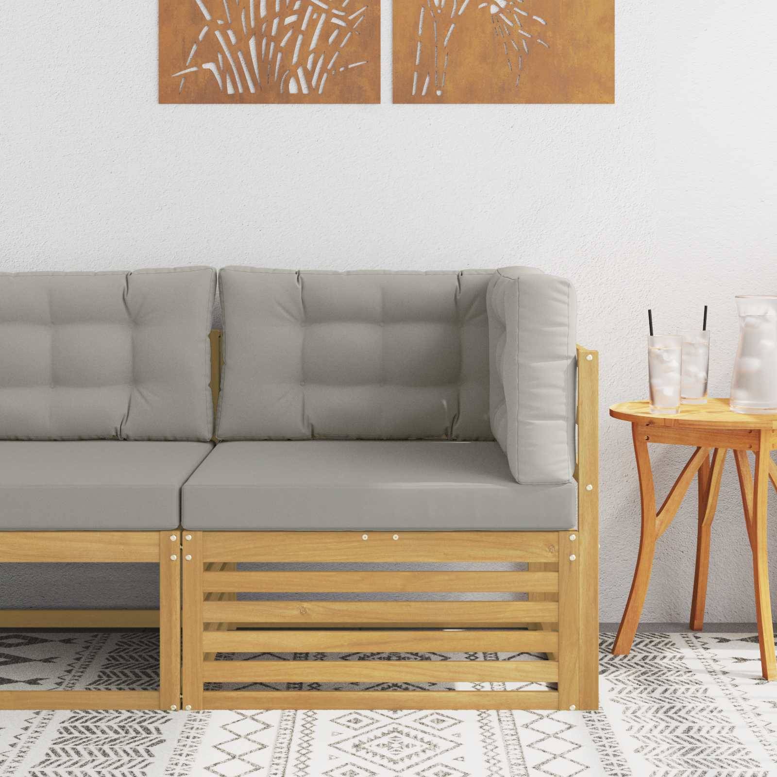 vidaXL Outdoor Ecksofa Massivholz Akazie Weiß