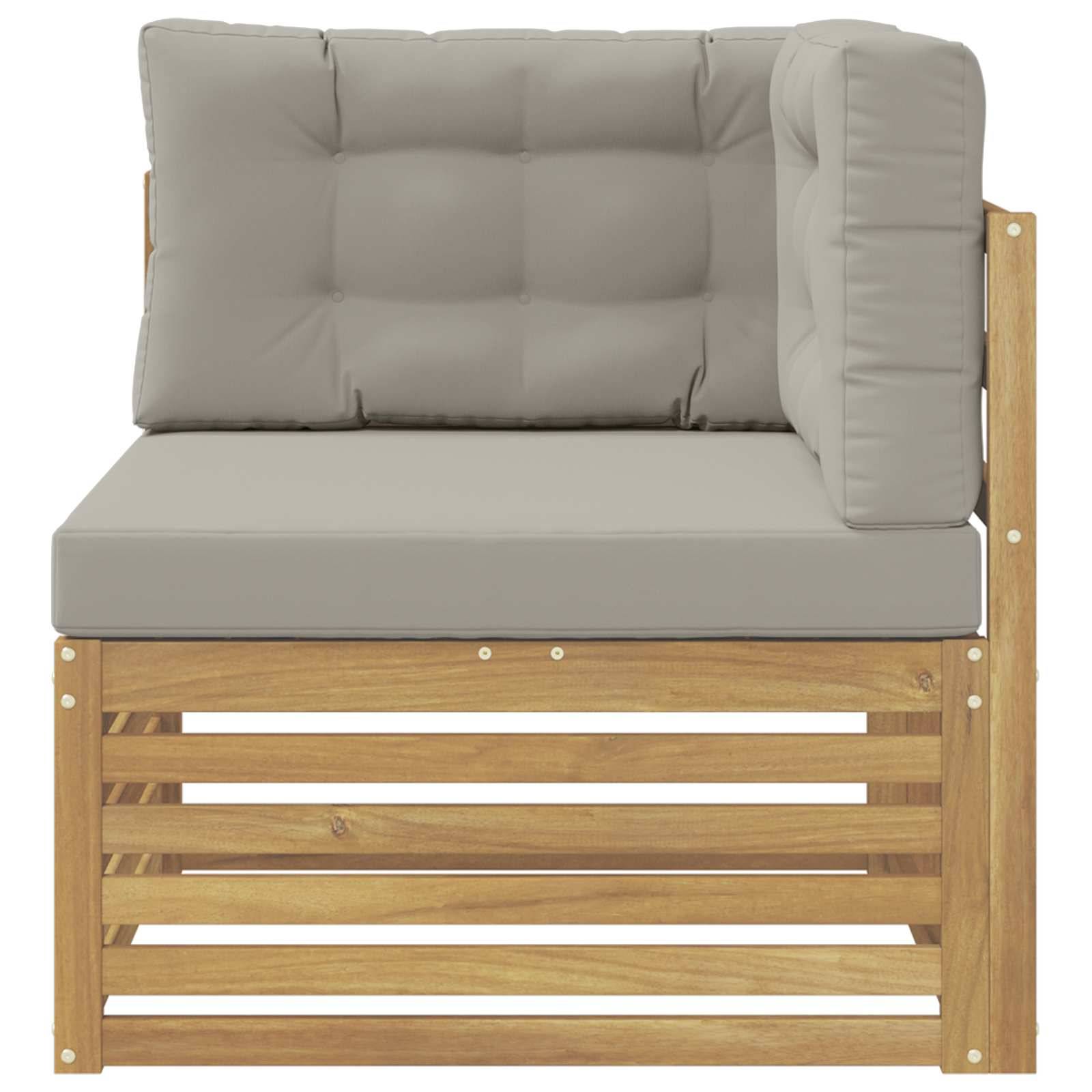 vidaXL Outdoor Ecksofa Massivholz Akazie Weiß