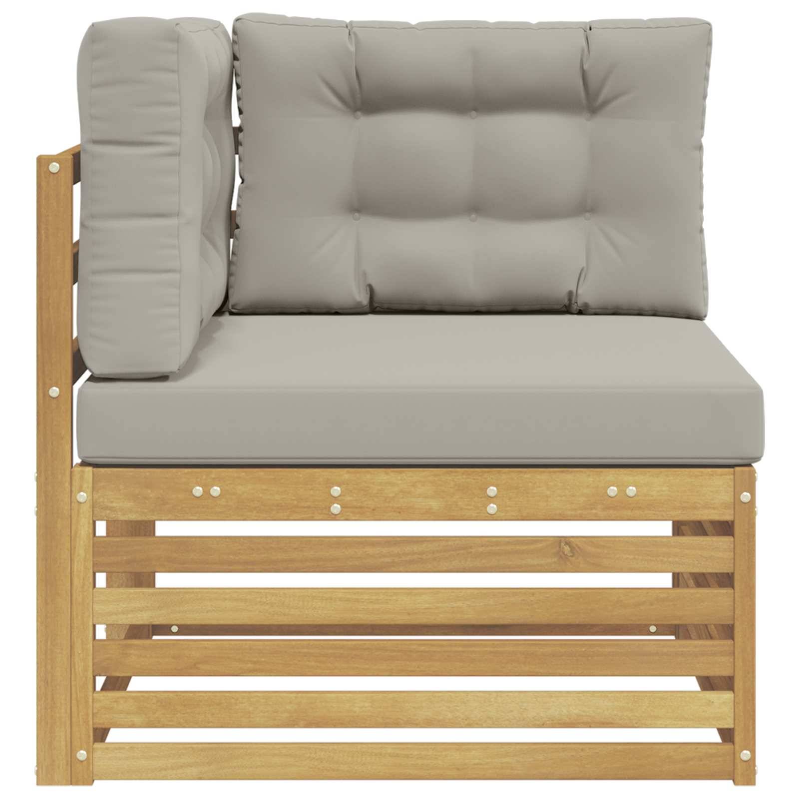 vidaXL Outdoor Ecksofa Massivholz Akazie Weiß