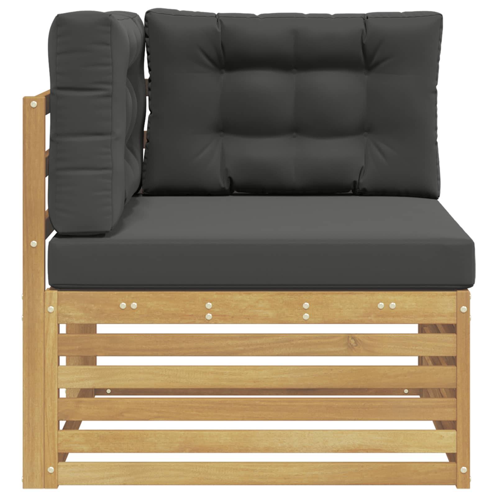 vidaXL Outdoor Ecksofa Massivholz Akazie Weiß
