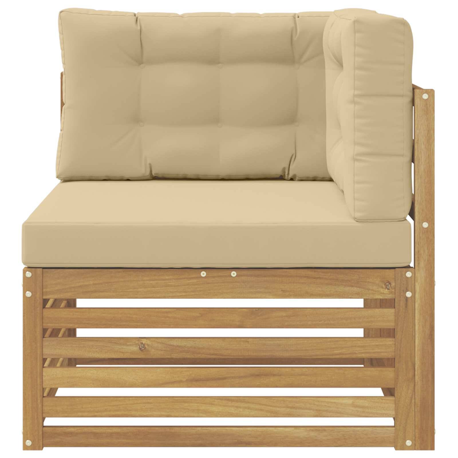 vidaXL Outdoor Ecksofa Massivholz Akazie Weiß