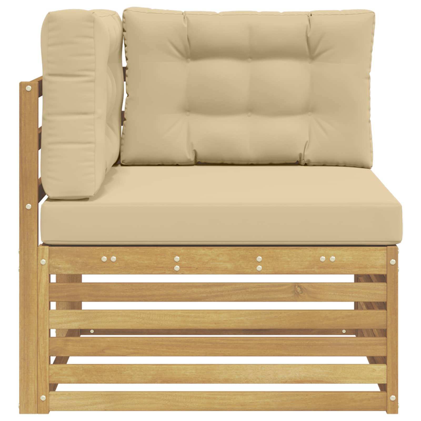 vidaXL Outdoor Ecksofa Massivholz Akazie Weiß