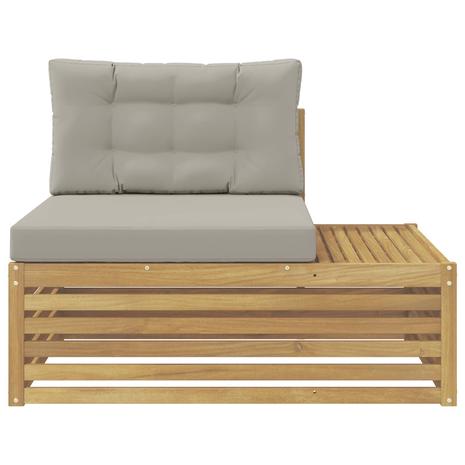 vidaXL Outdoor End Sofa Weiß 115 x 83 x 73 cm Massivholz Akazie