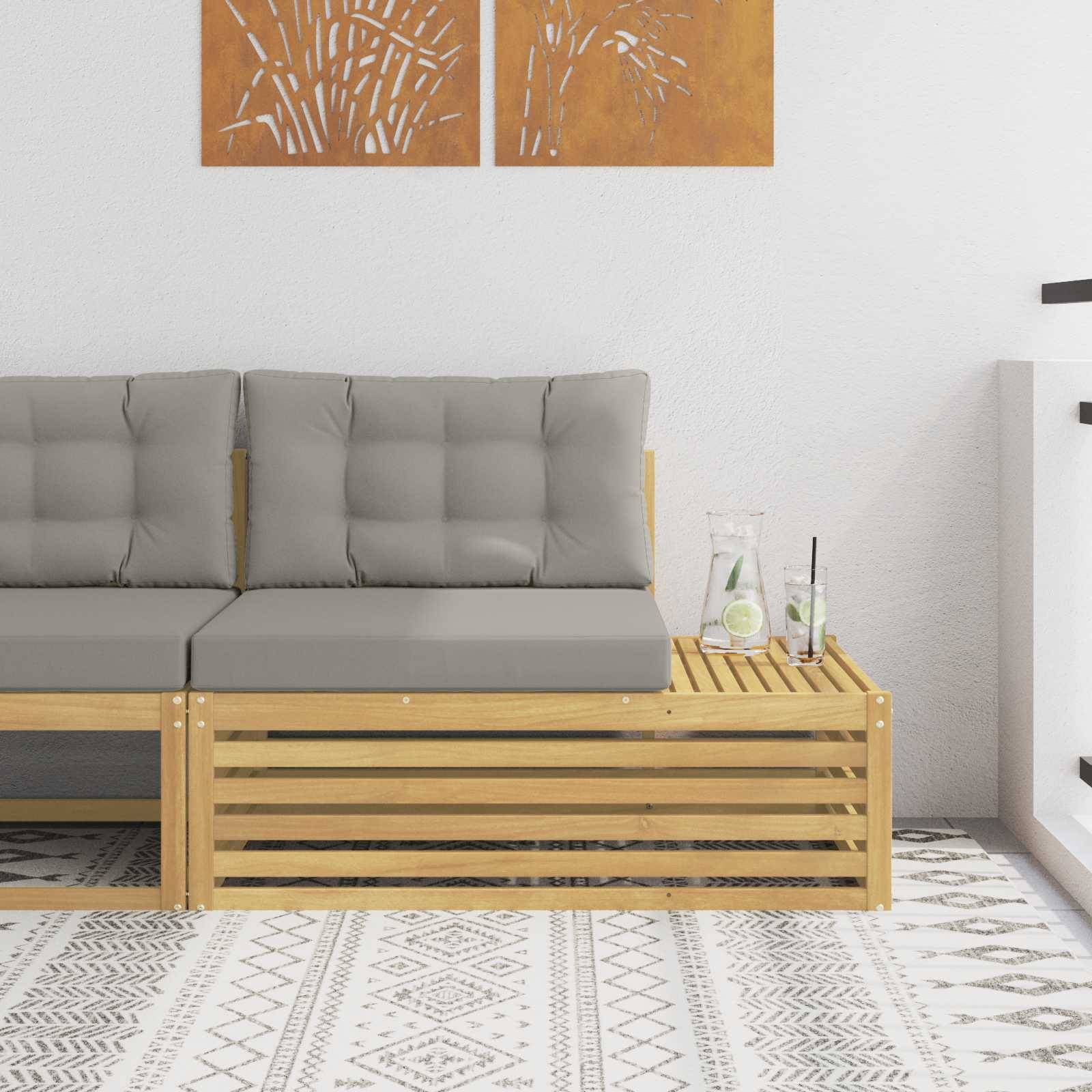 vidaXL Outdoor End Sofa Weiß 115 x 83 x 73 cm Massivholz Akazie