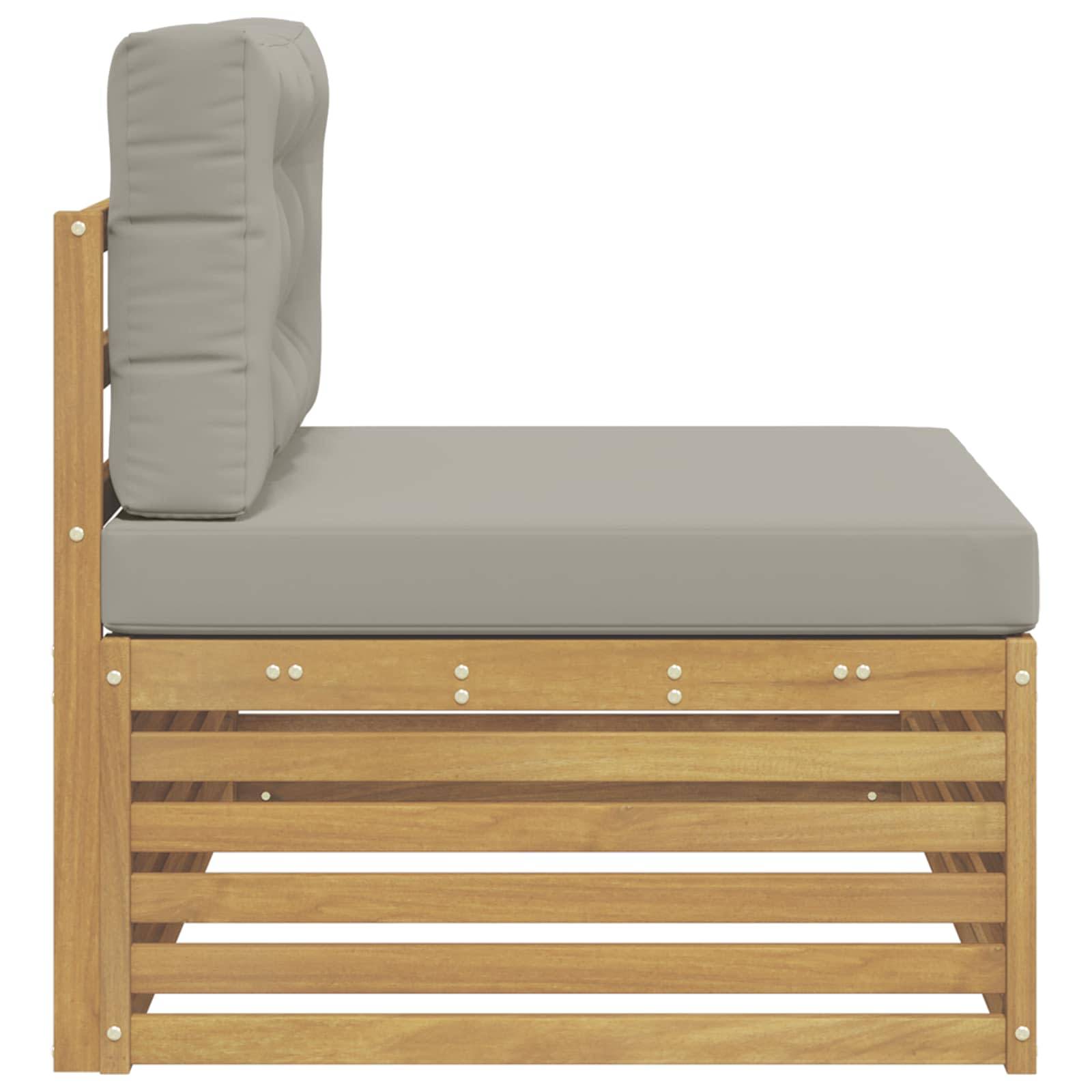 vidaXL Outdoor End Sofa Weiß 115 x 83 x 73 cm Massivholz Akazie