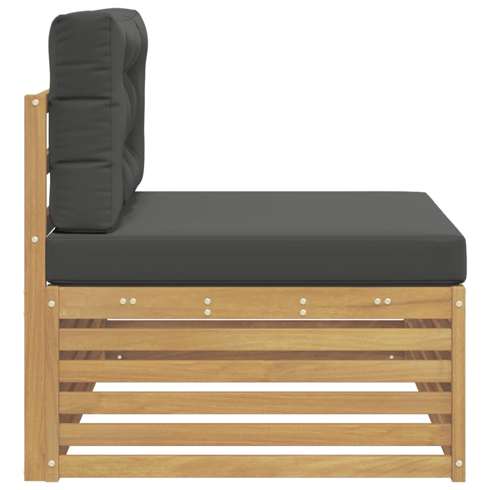 vidaXL Outdoor End Sofa Weiß 115 x 83 x 73 cm Massivholz Akazie