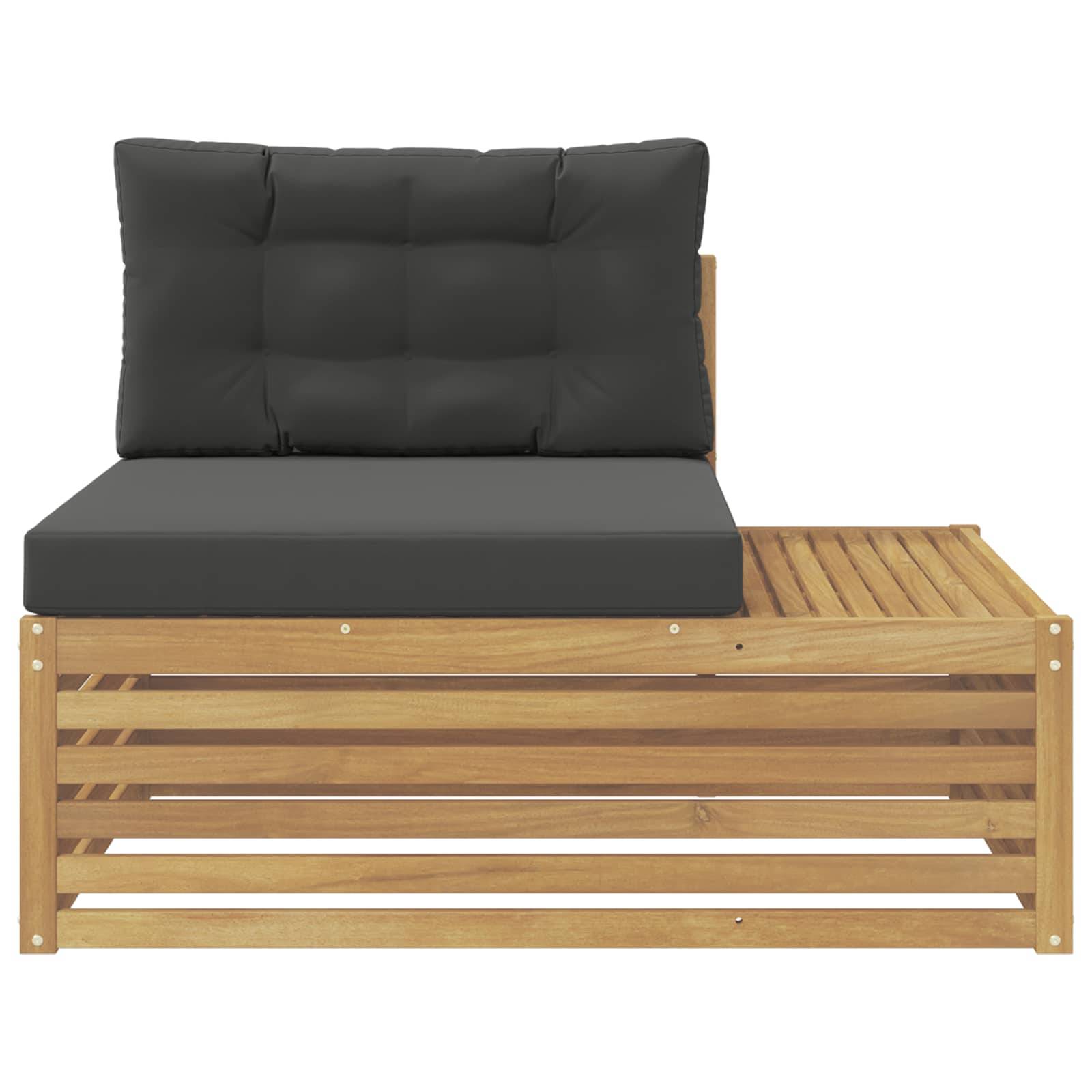 vidaXL Outdoor End Sofa Weiß 115 x 83 x 73 cm Massivholz Akazie