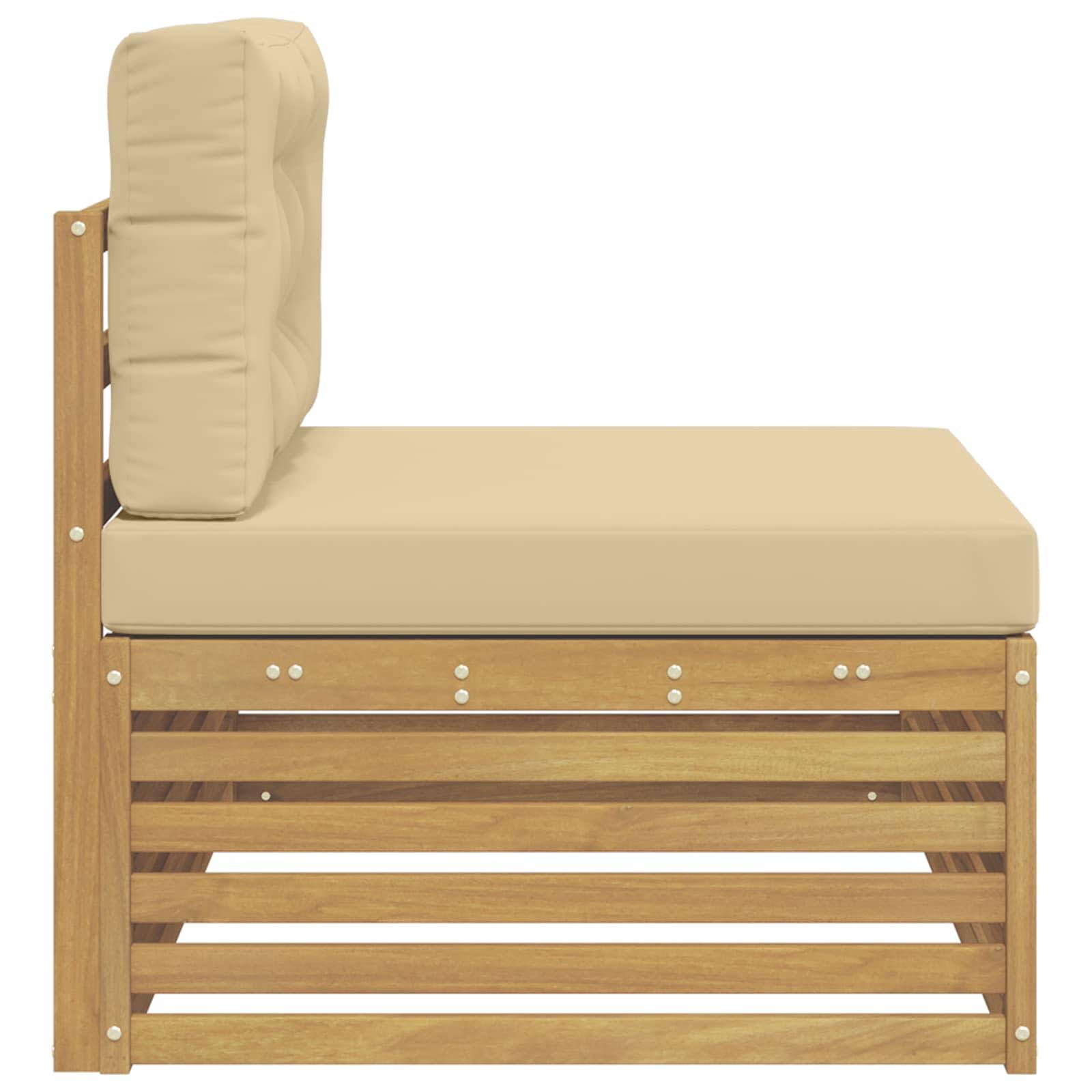 vidaXL Outdoor End Sofa Weiß 115 x 83 x 73 cm Massivholz Akazie
