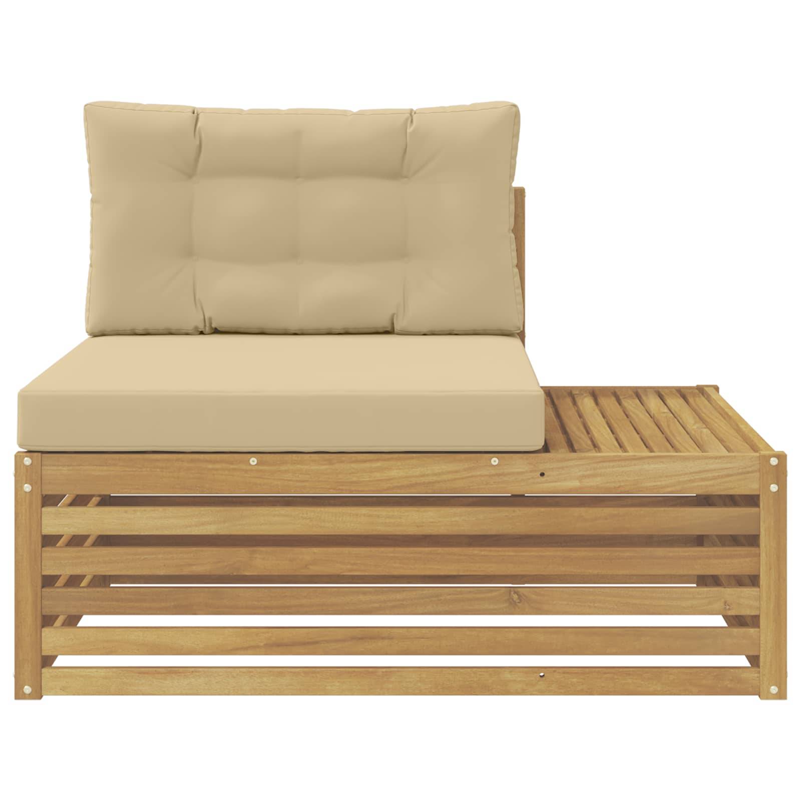 vidaXL Outdoor End Sofa Weiß 115 x 83 x 73 cm Massivholz Akazie