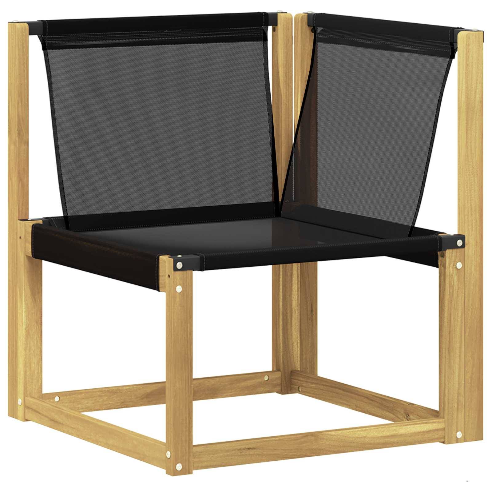 vidaXL Outdoor Ecksofa Massivholz Akazie und Textilene Stoff Weiß