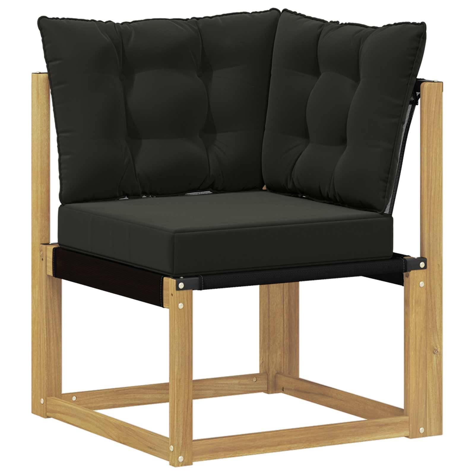 vidaXL Outdoor Ecksofa Massivholz Akazie und Textilene Stoff Weiß