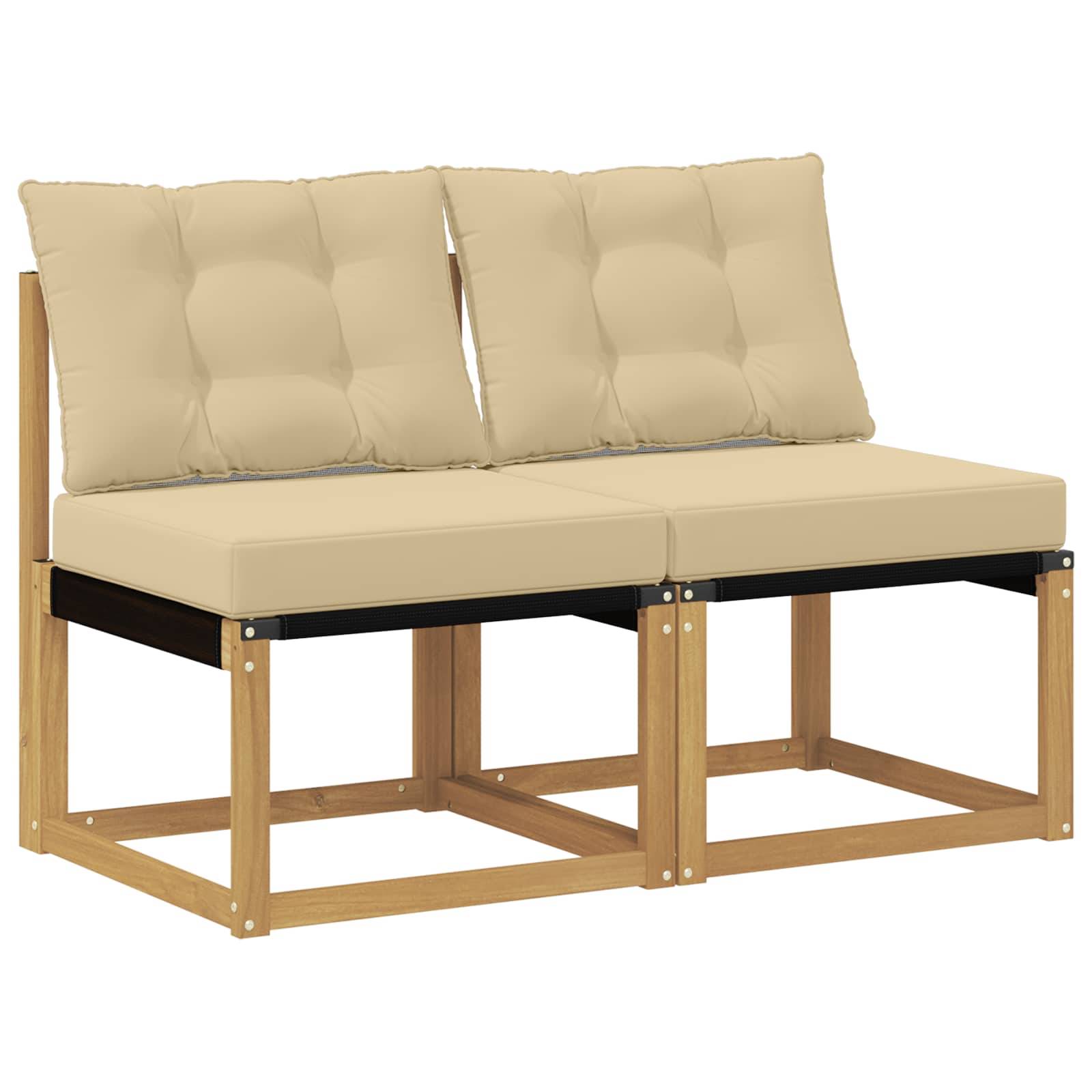 vidaXL 2 Stück Outdoor Mittelsofa