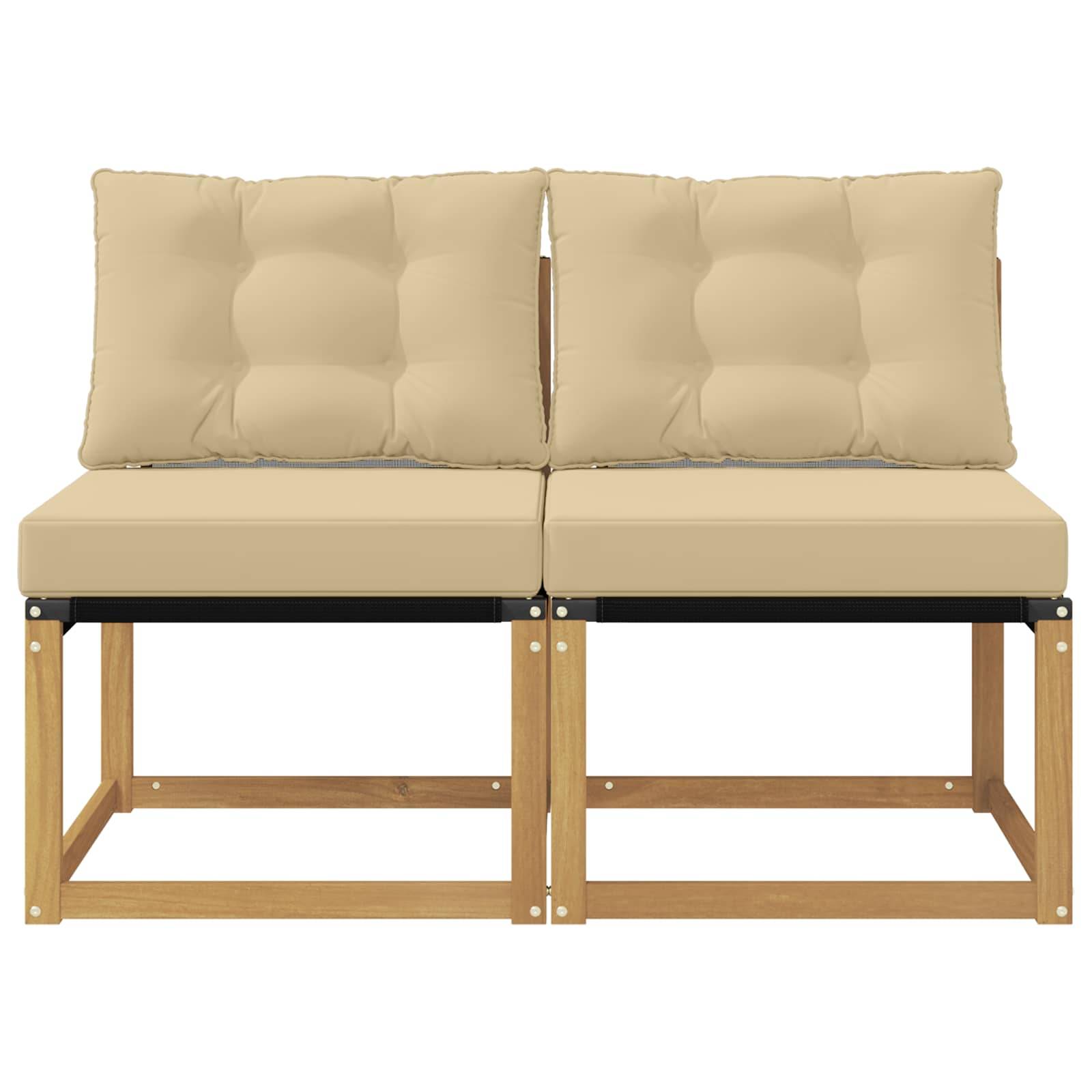 vidaXL 2 Stück Outdoor Mittelsofa