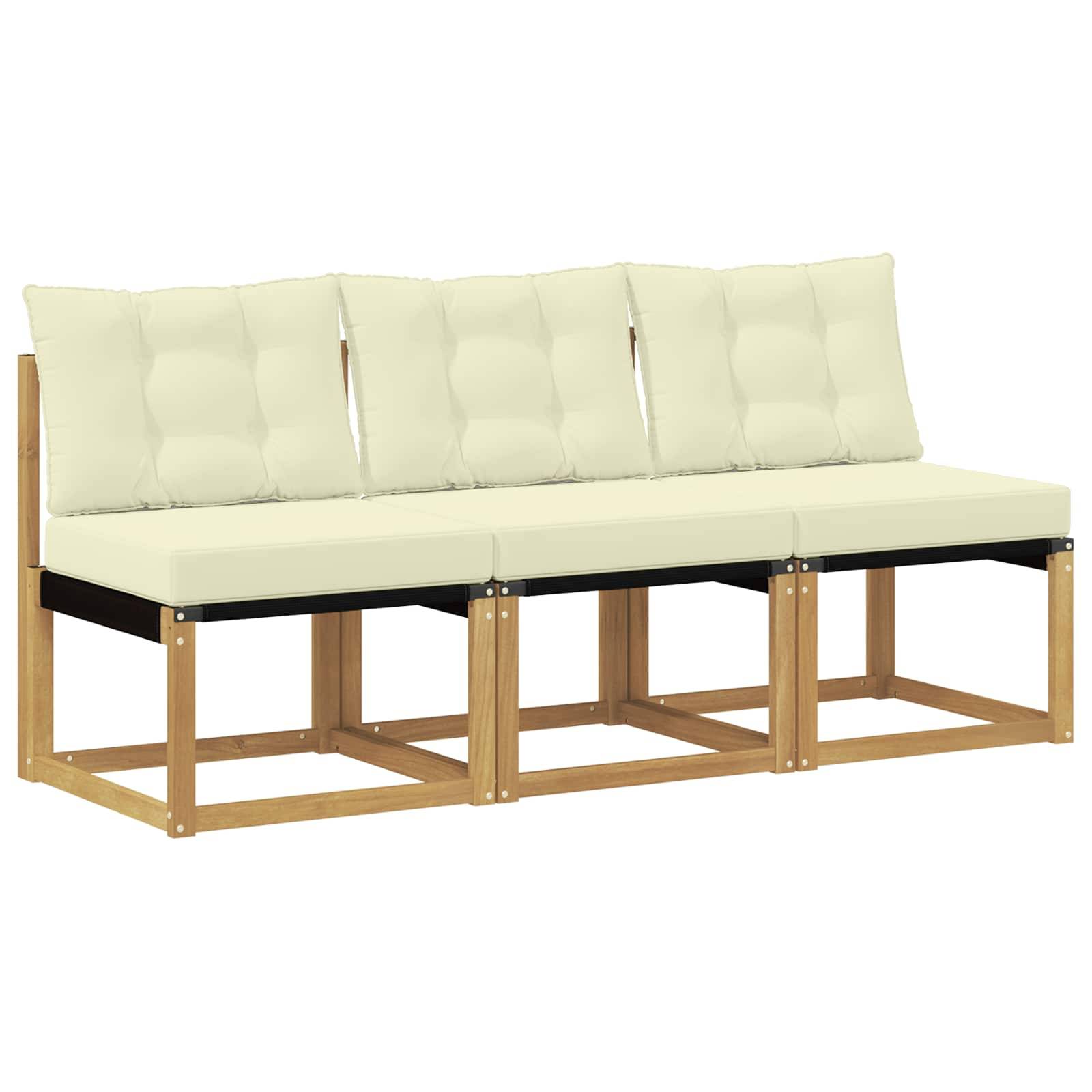 vidaXL 3 Stück Outdoor Mittelsofa