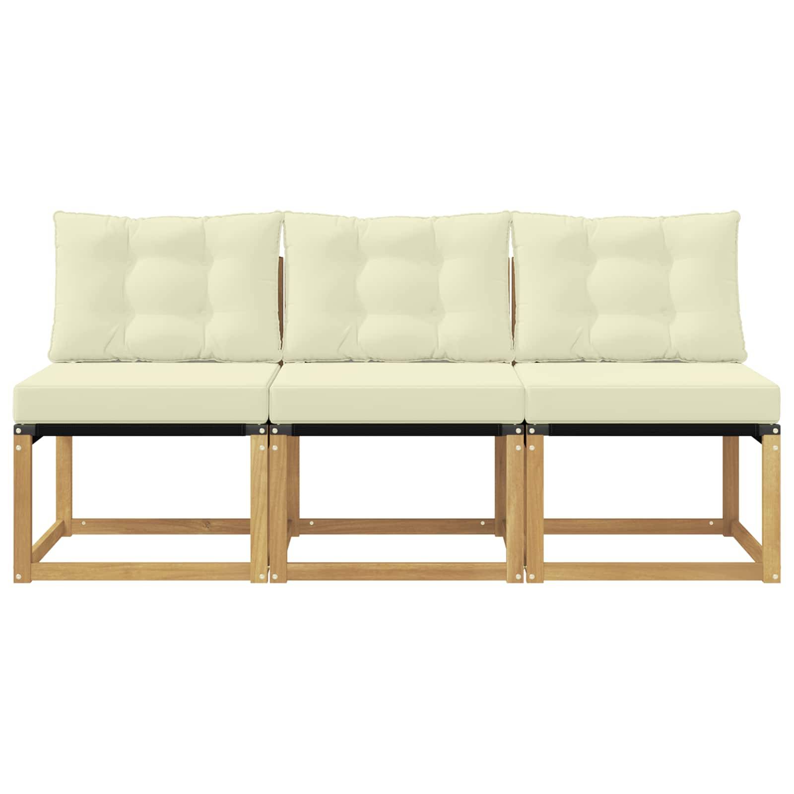 vidaXL 3 Stück Outdoor Mittelsofa