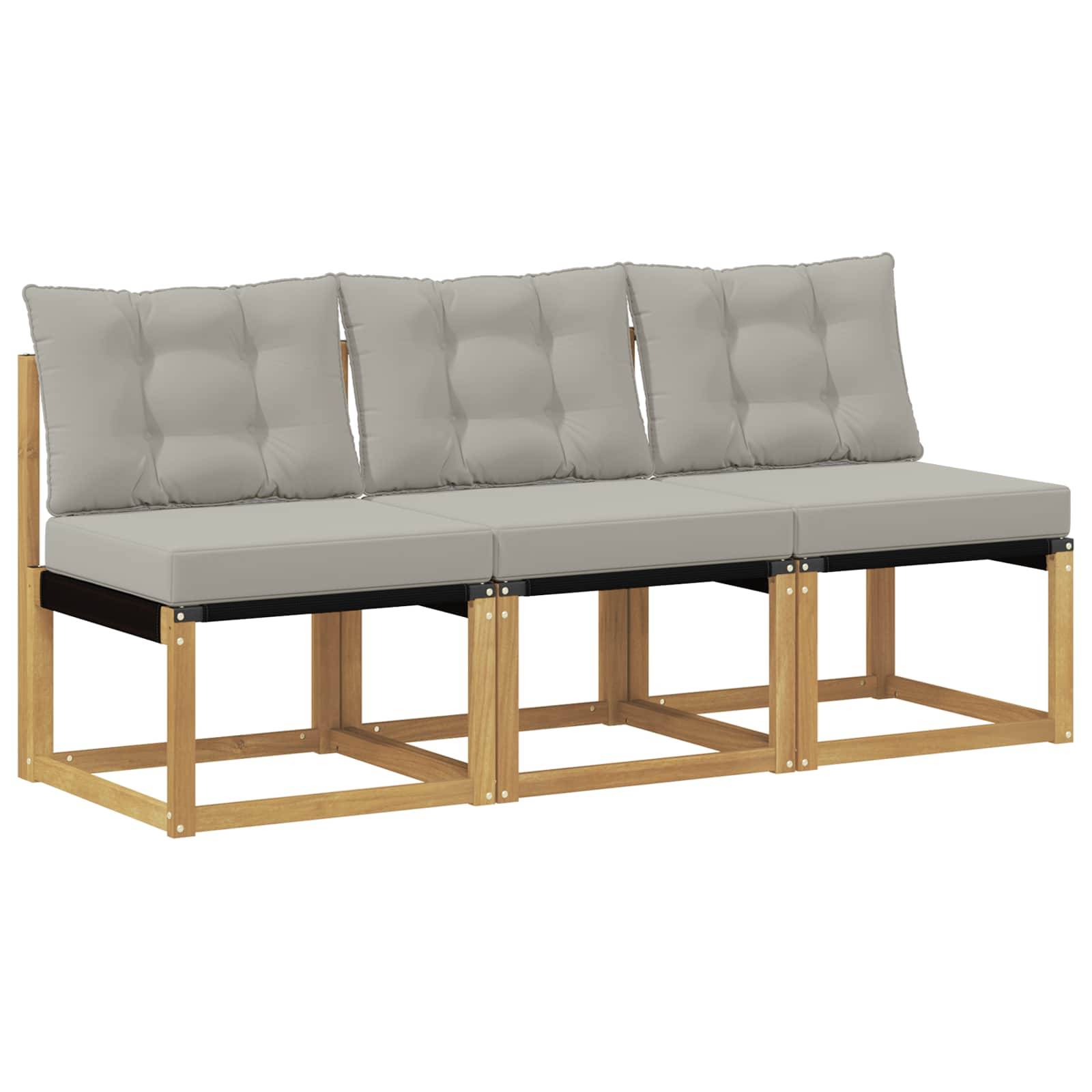 vidaXL 3 Stück Outdoor Mittelsofa