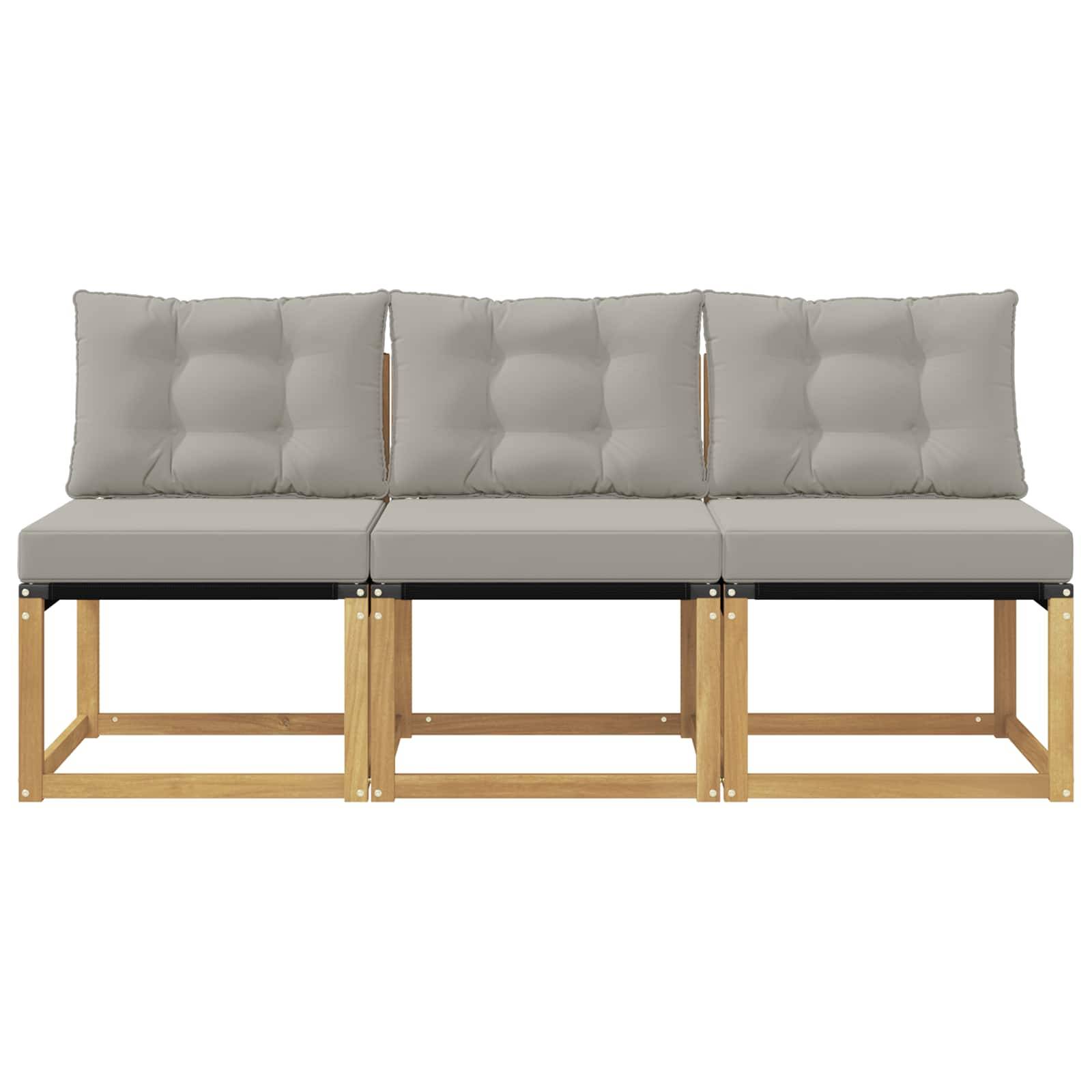 vidaXL 3 Stück Outdoor Mittelsofa