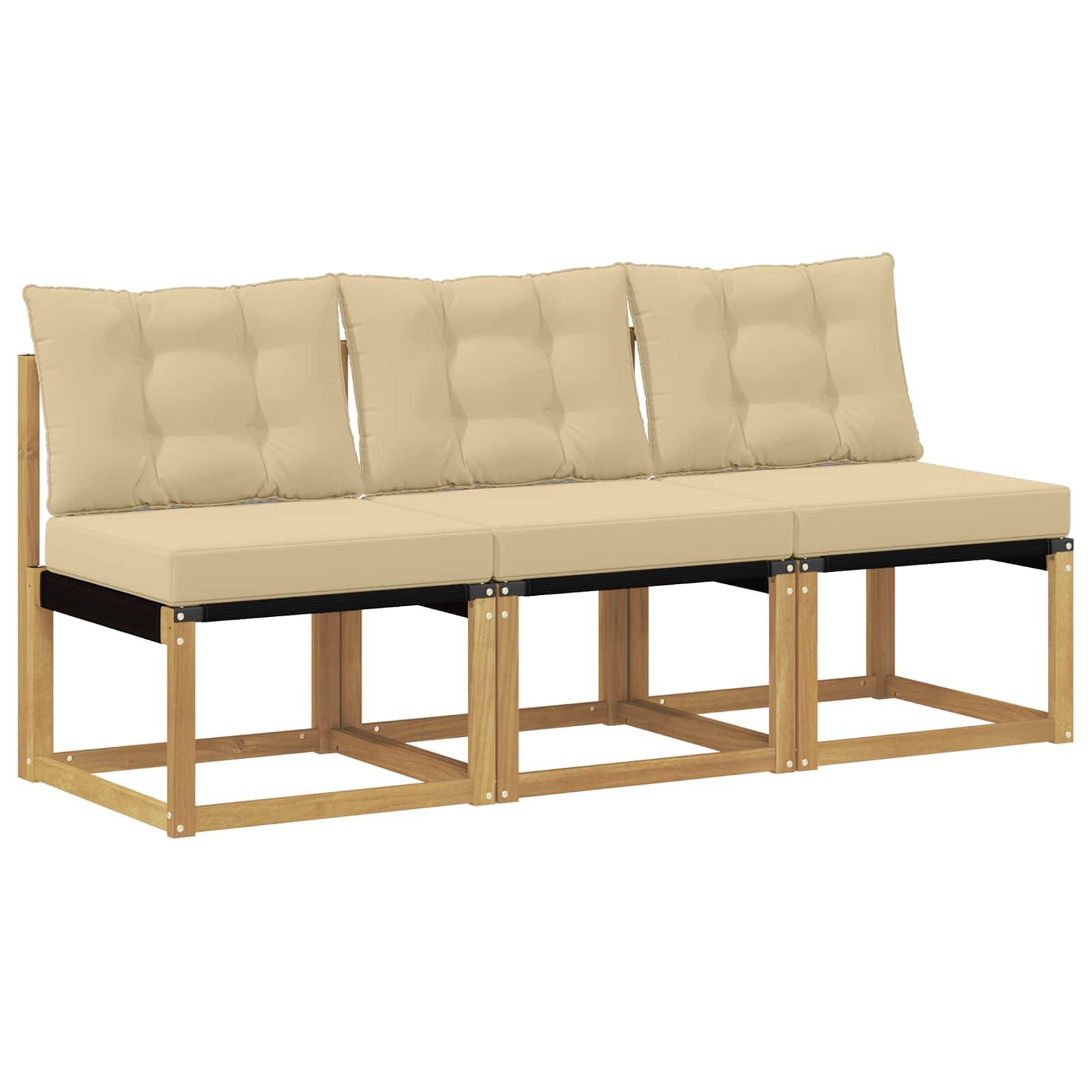 vidaXL 3 Stück Outdoor Mittelsofa