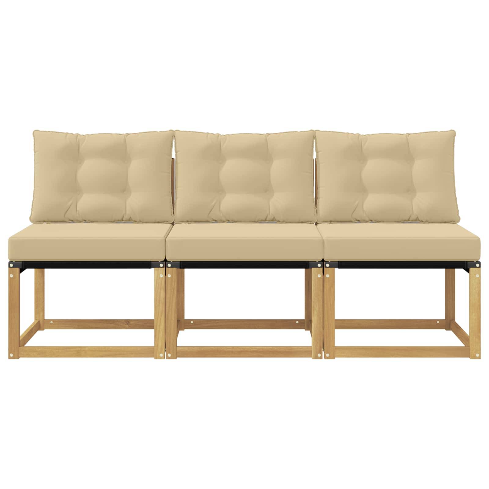 vidaXL 3 Stück Outdoor Mittelsofa