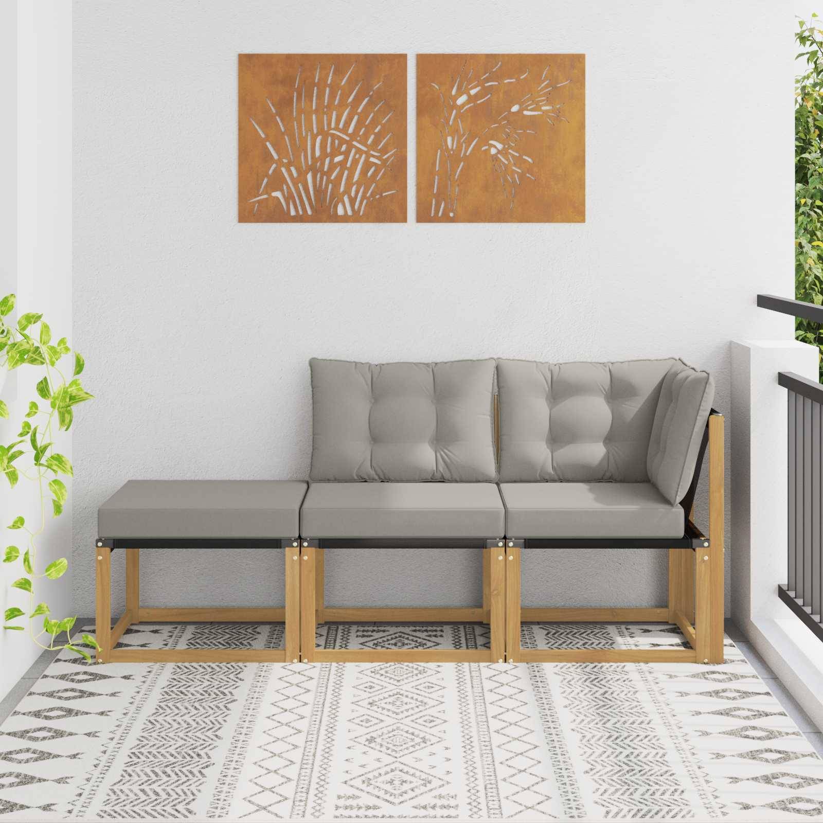 vidaXL Sectional Sofa Einheiten mit Kissen 3 Stück Weiß