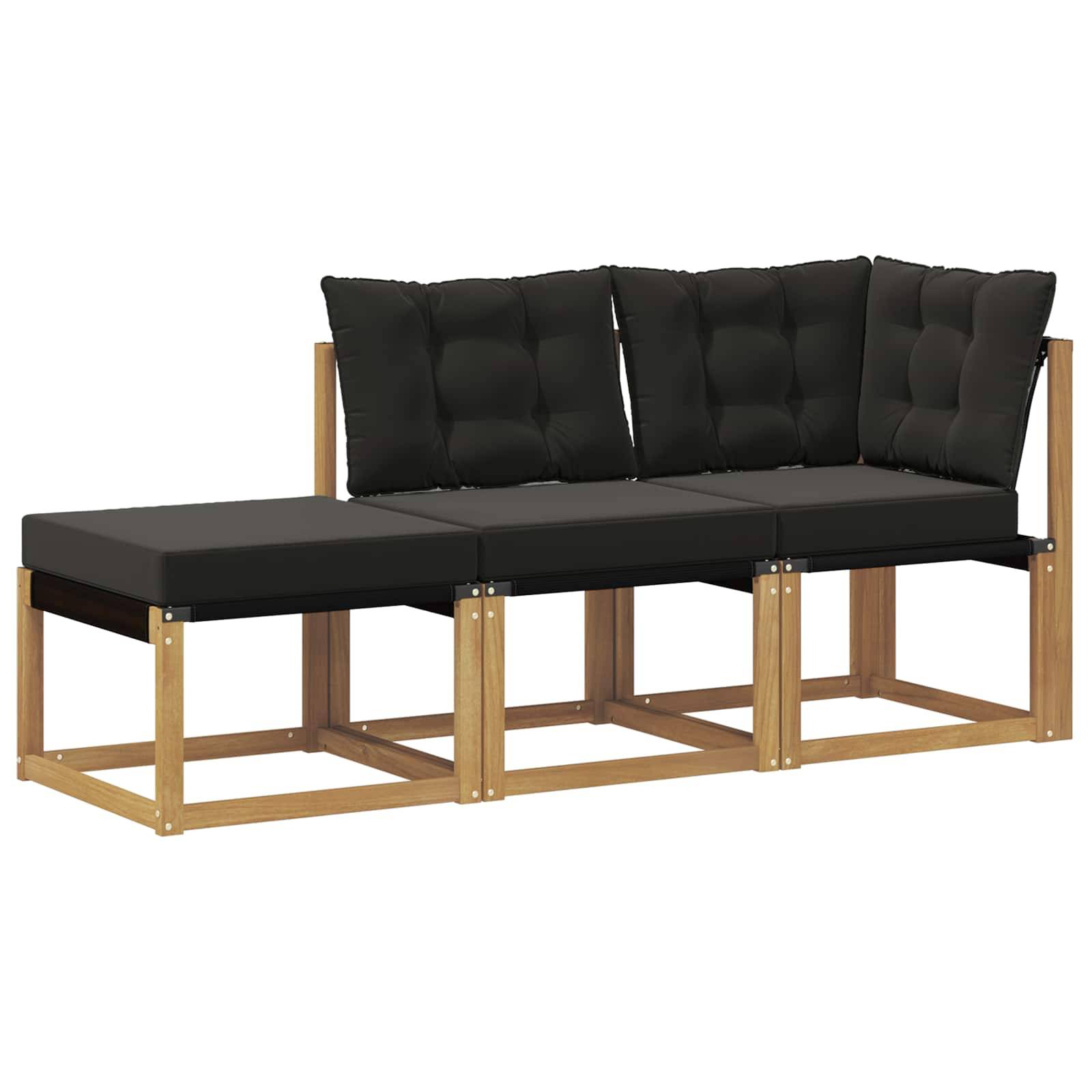 vidaXL Sectional Sofa Einheiten mit Kissen 3 Stück Weiß