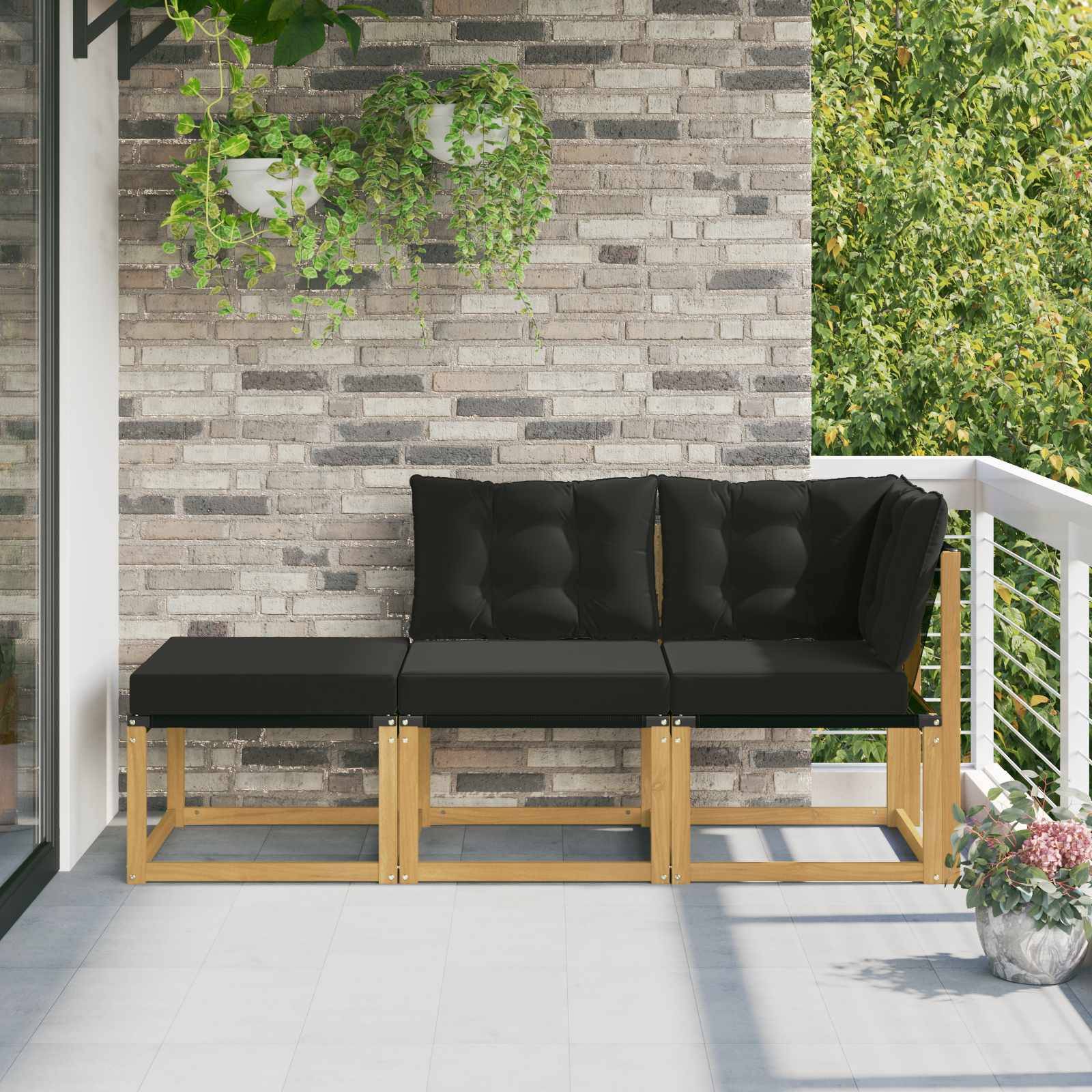 vidaXL Sectional Sofa Einheiten mit Kissen 3 Stück Weiß