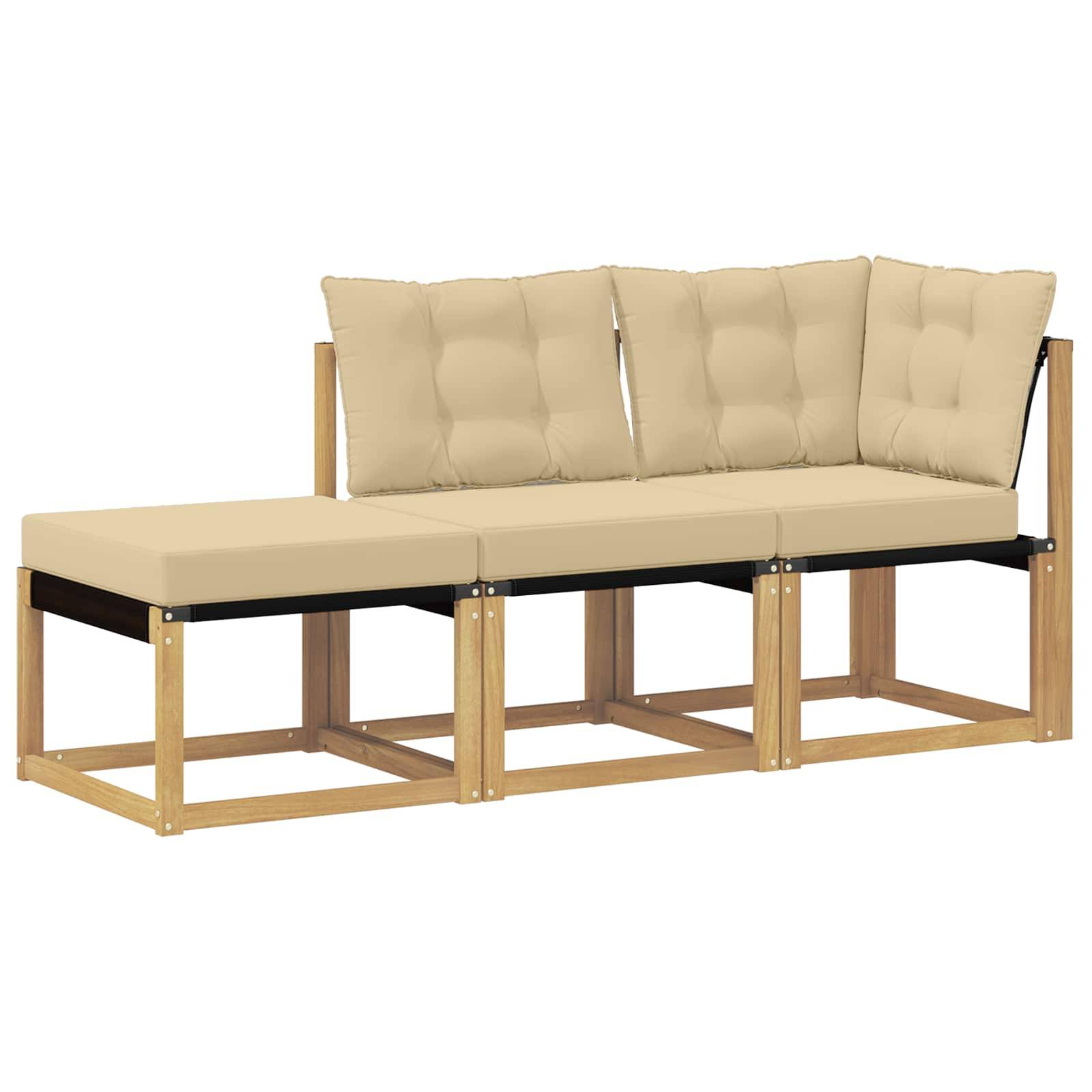 vidaXL Sectional Sofa Einheiten mit Kissen 3 Stück Weiß
