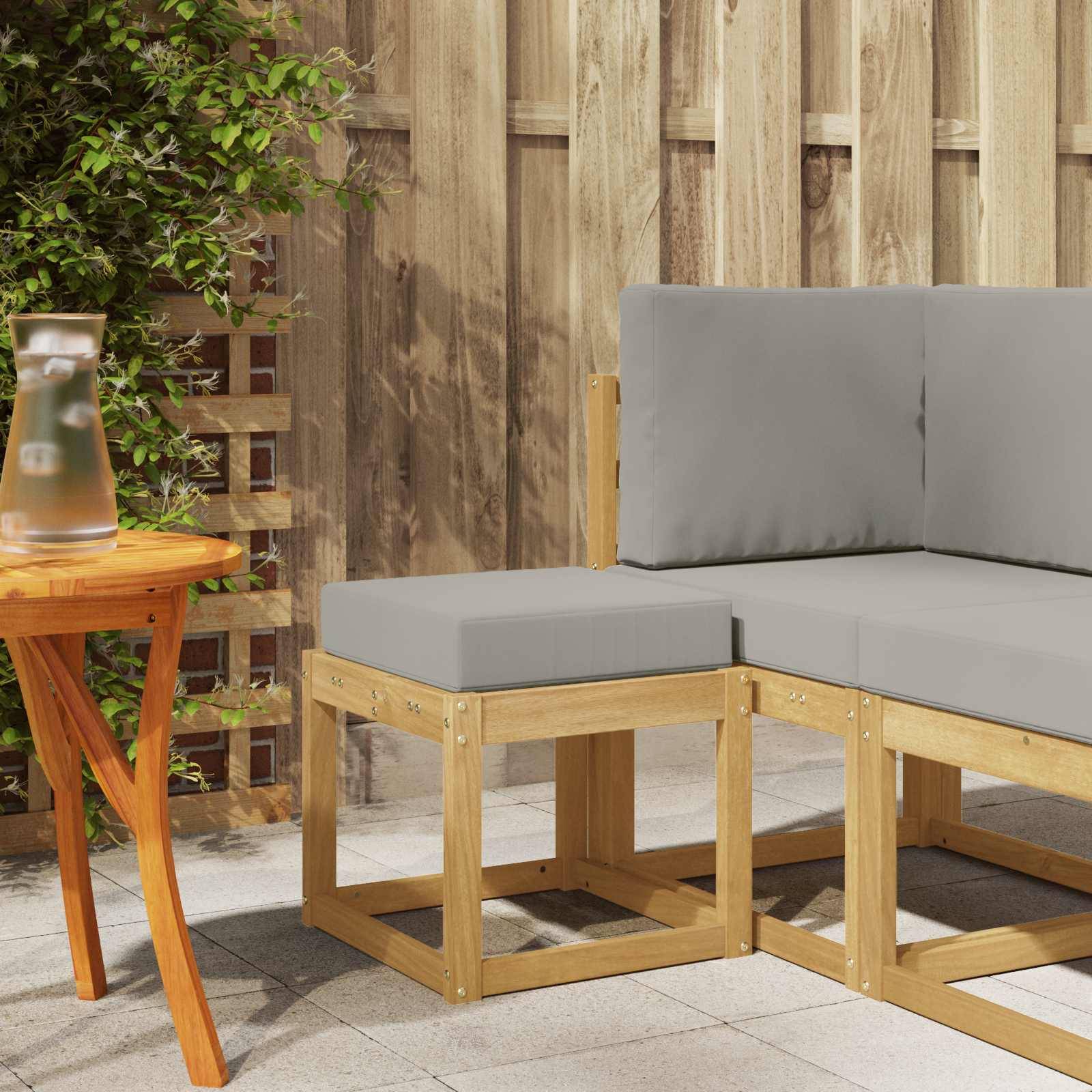 vidaXL Outdoor Hocker Bank Weiß 43 x 43 x 45 cm Massivholz Akazie