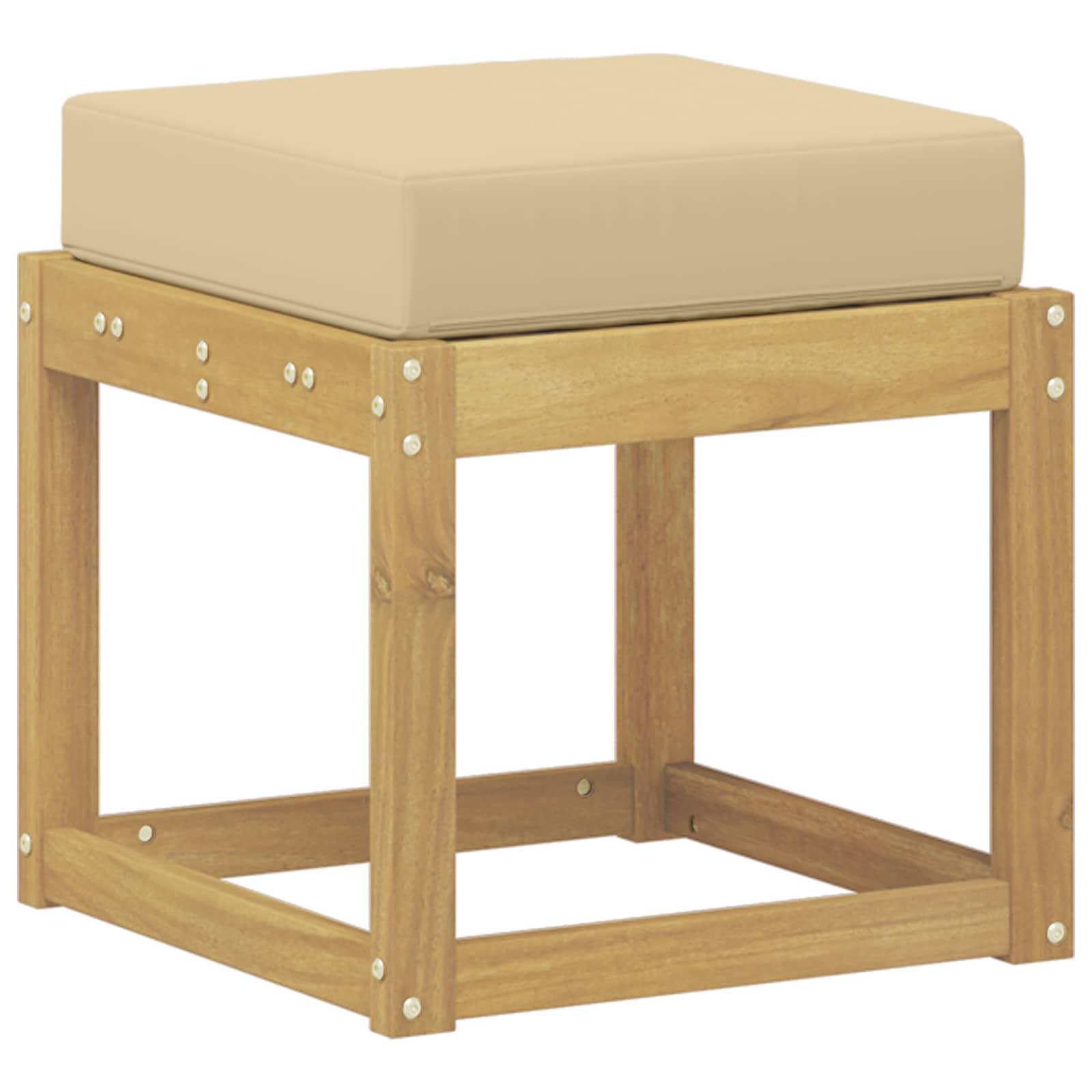 vidaXL Outdoor Hocker Bank Weiß 43 x 43 x 45 cm Massivholz Akazie