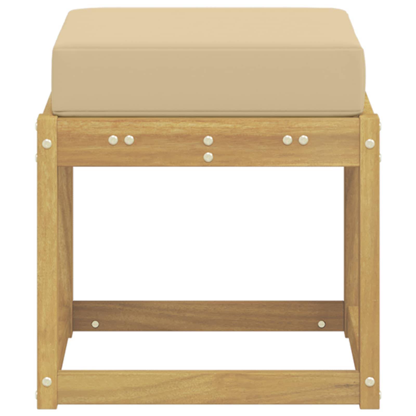 vidaXL Outdoor Hocker Bank Weiß 43 x 43 x 45 cm Massivholz Akazie