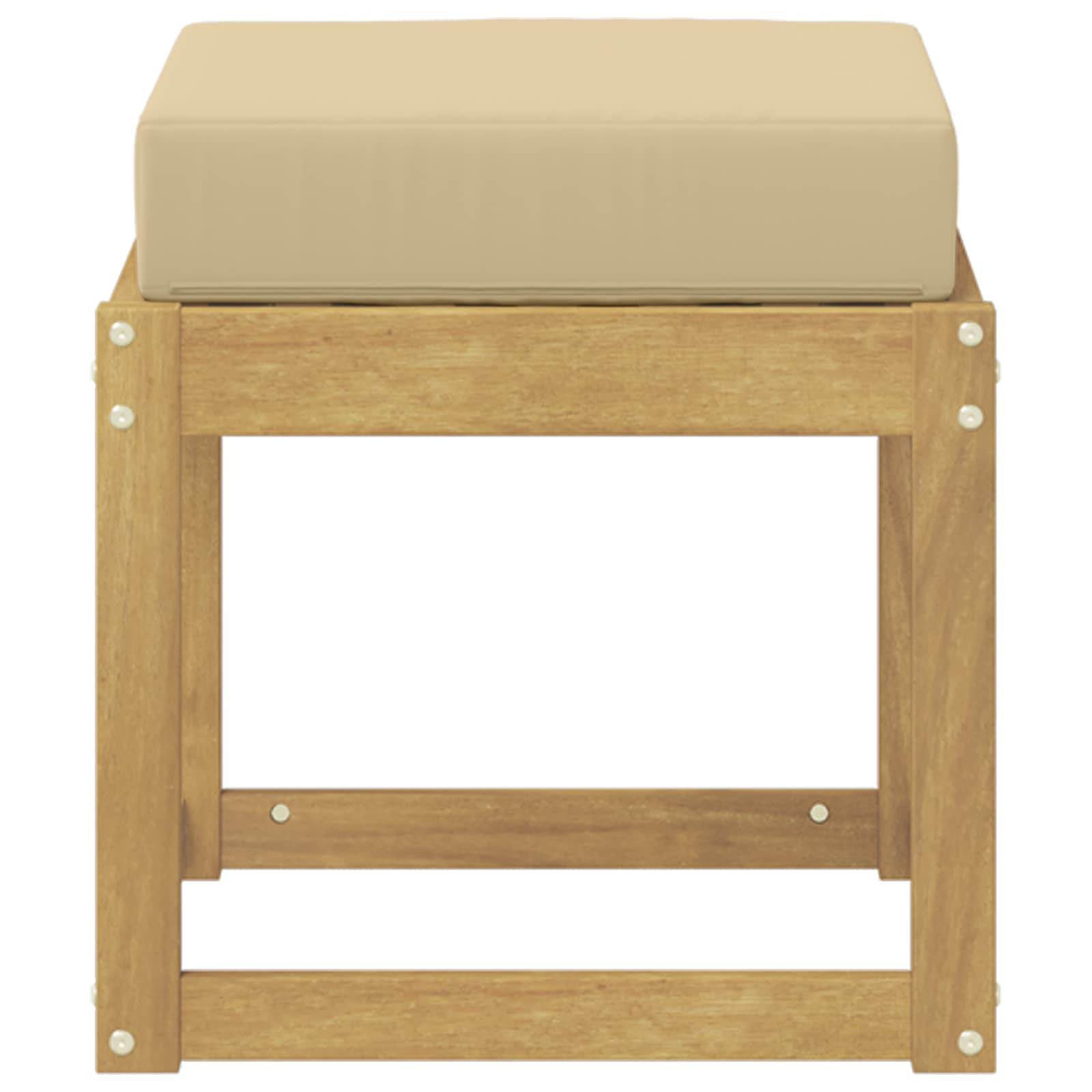 vidaXL Outdoor Hocker Bank Weiß 43 x 43 x 45 cm Massivholz Akazie